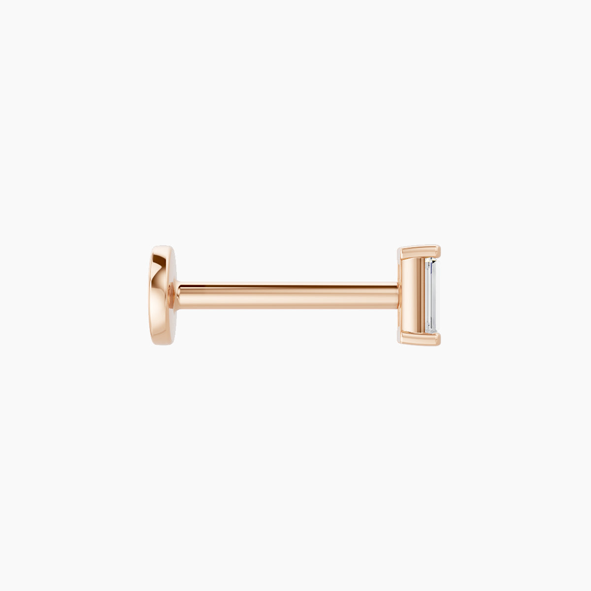 Hestia | 18k Rose Gold 4 mm 8 mm Baguette Diamond Nose Piercing