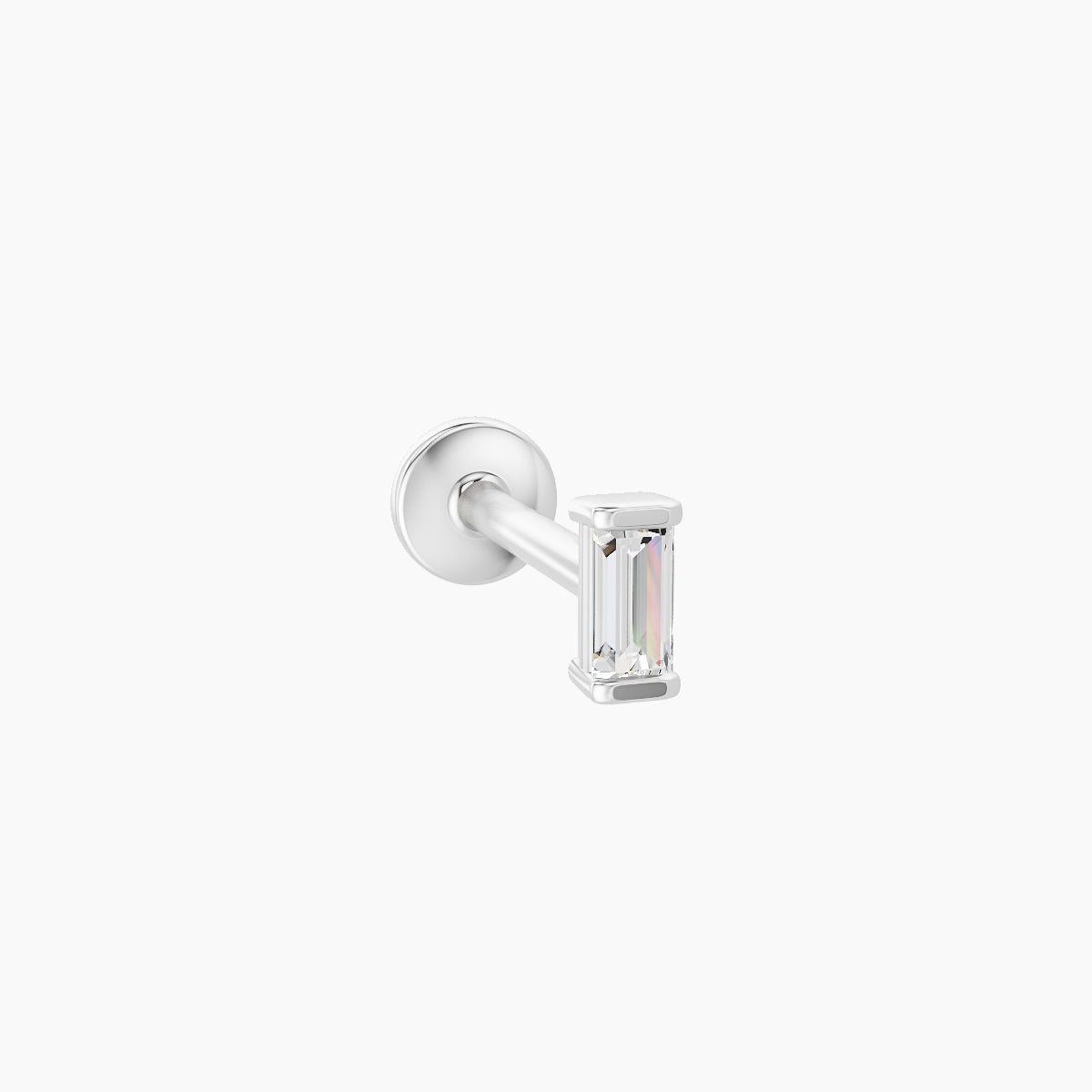 Hestia | 18k White Gold 4 mm 8 mm Baguette Diamond Piercing