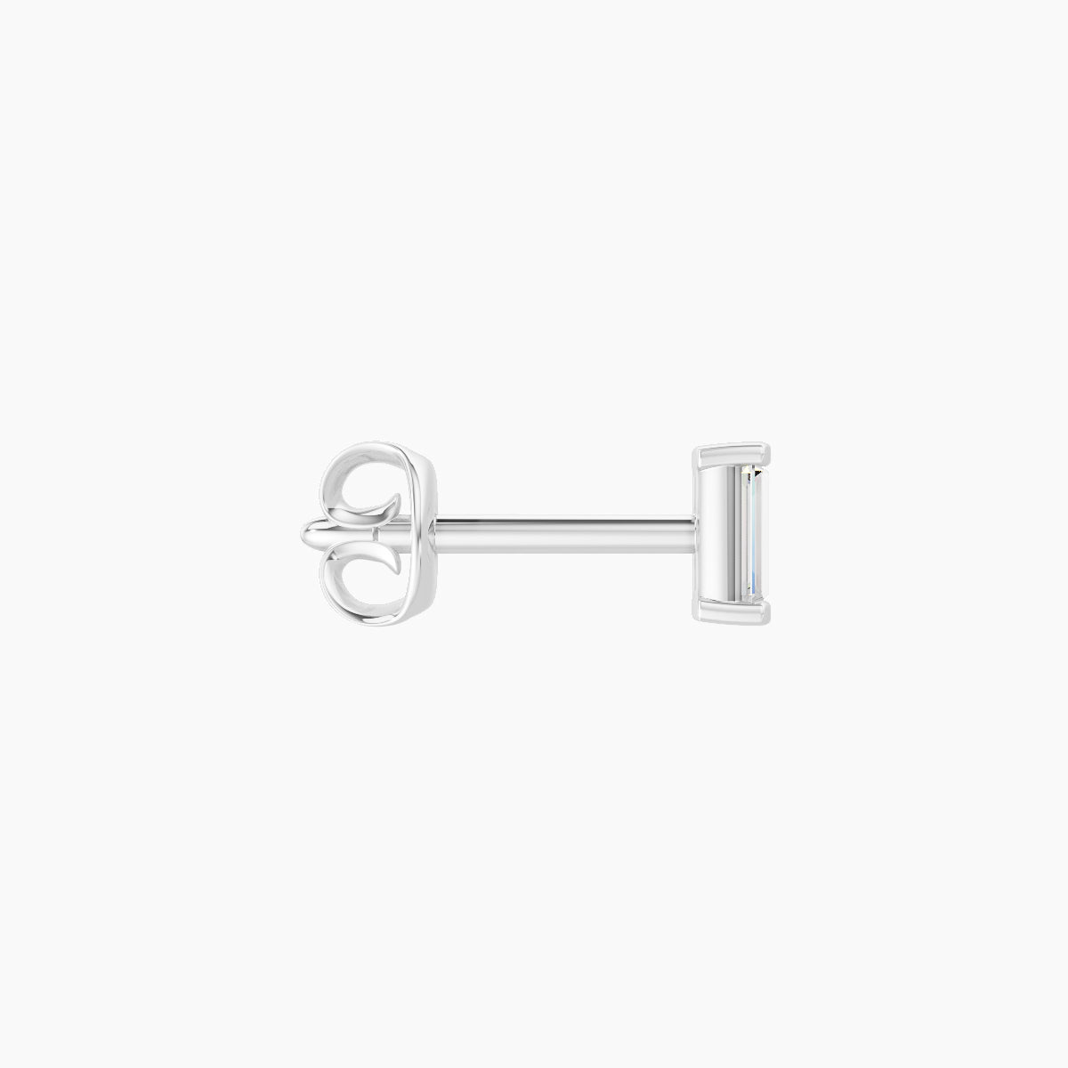 Hestia | 18k White Gold 4 mm Baguette Diamond Earring