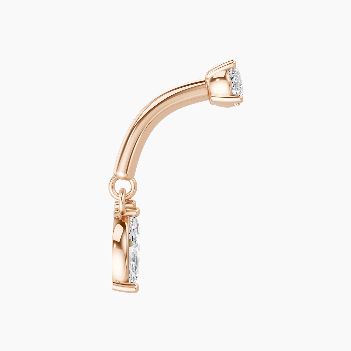 Ilo | 18k Rose Gold 6 mm Diamond Rook Piercing