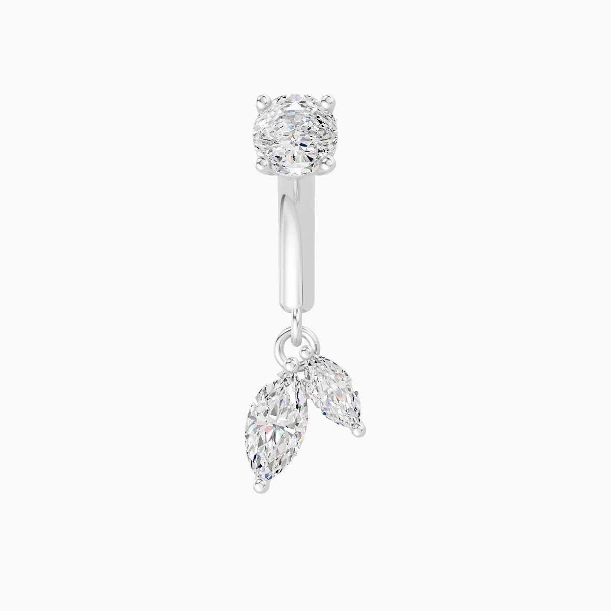 Ilo | 18k White Gold 6 mm Diamond Rook Piercing