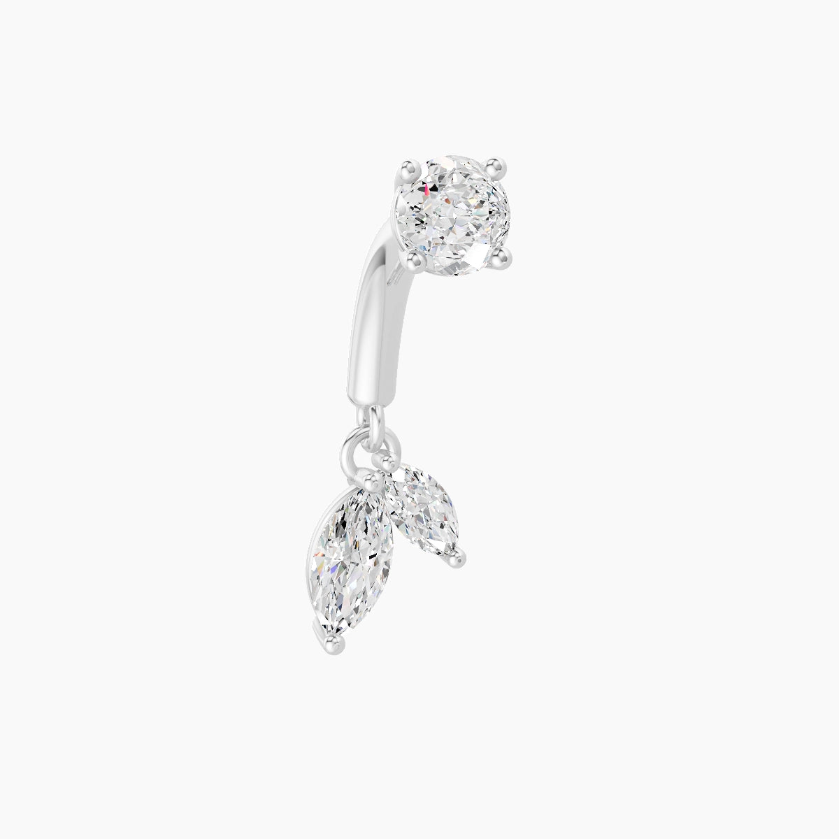 Ilo | 18k White Gold 6 mm Diamond Rook Piercing