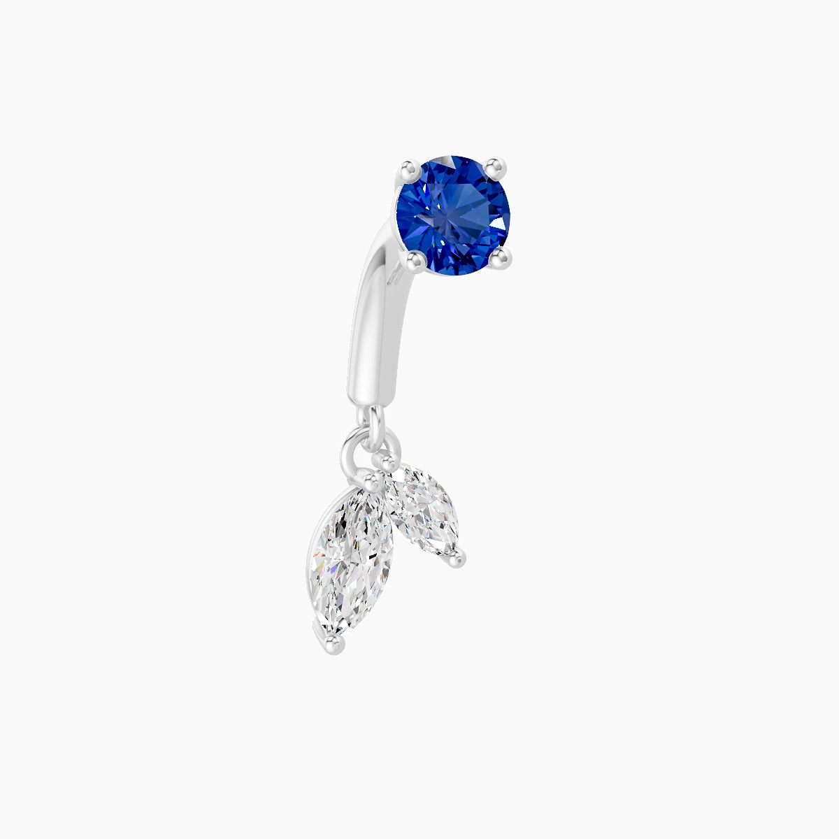 Ilo | 18k White Gold 6 mm Sapphire & Diamond Rook Piercing