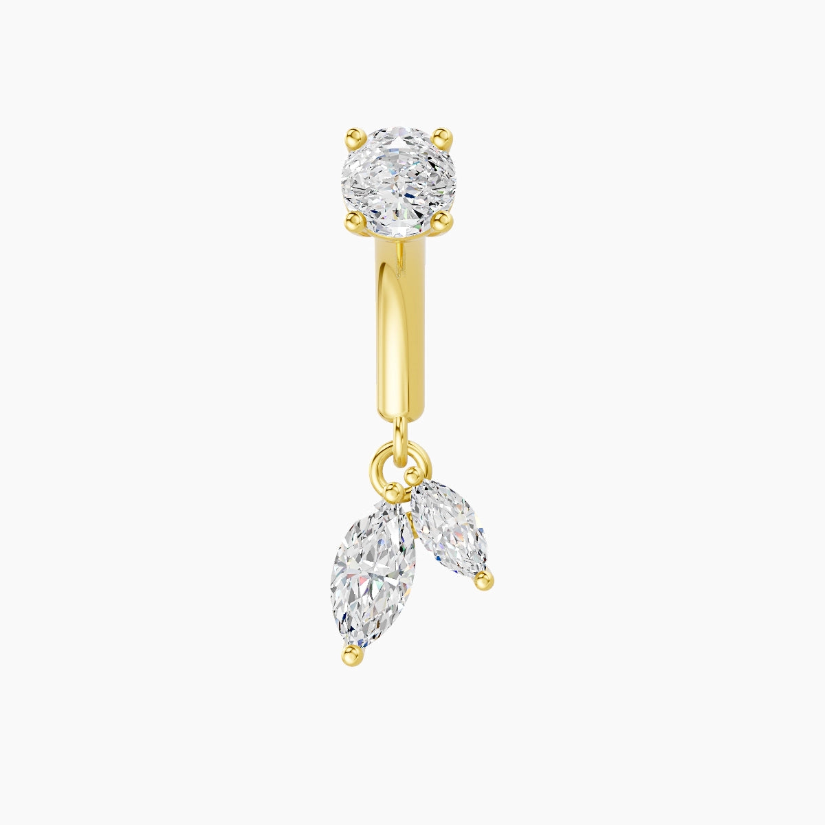 Ilo | 18k Yellow Gold 6 mm Diamond Rook Piercing