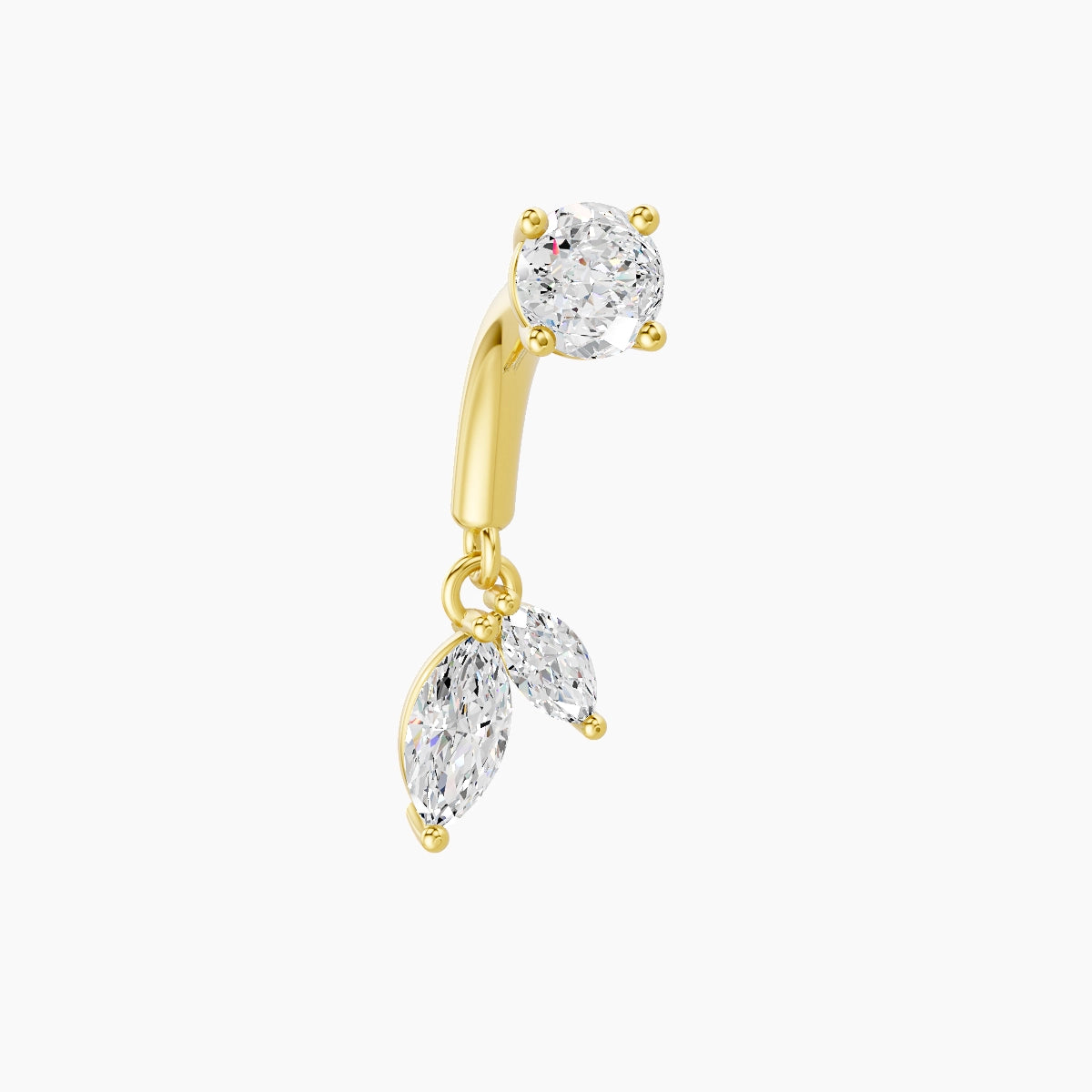 Ilo | 18k Yellow Gold 6 mm Diamond Rook Piercing