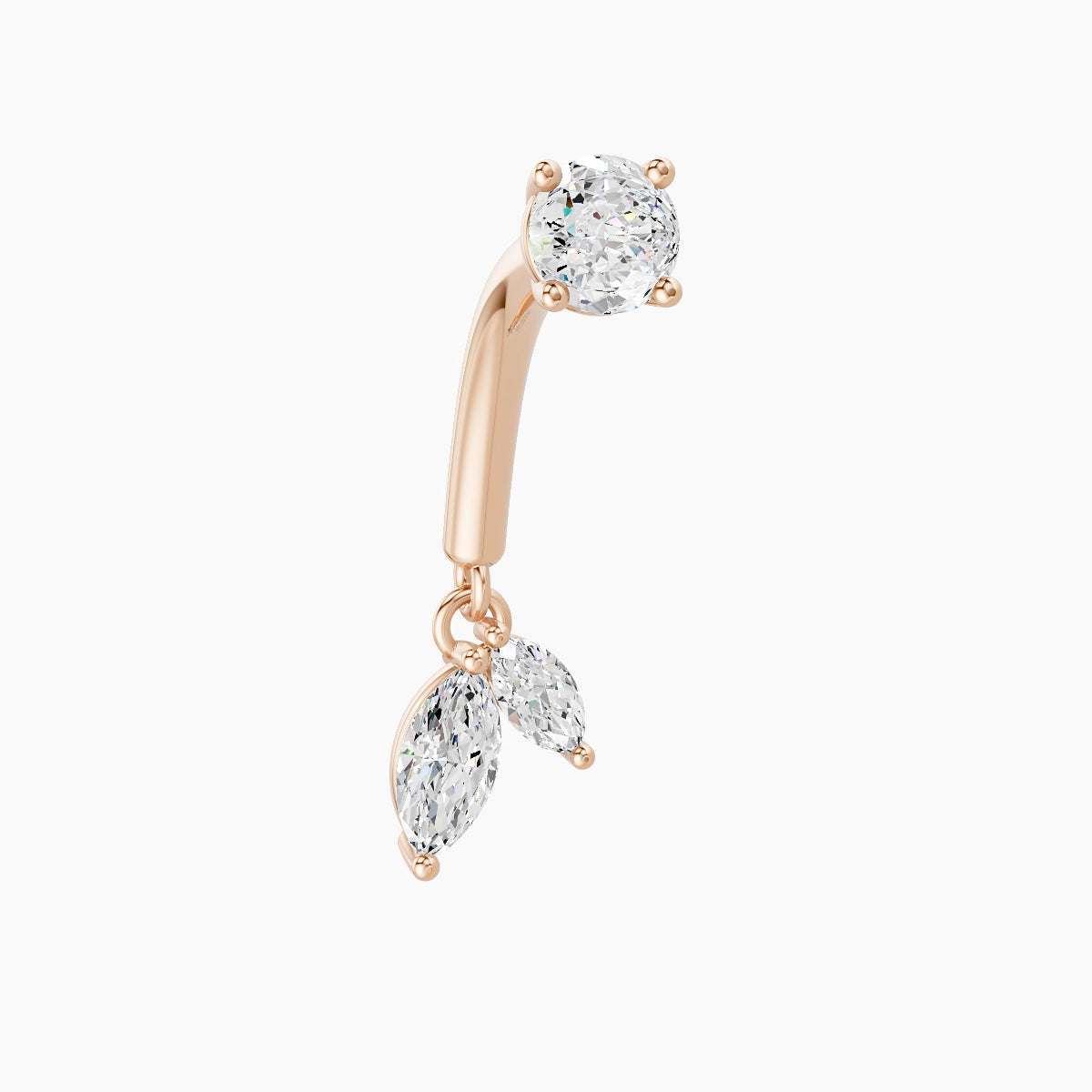 Ilo | 18k Rose Gold 8 mm Diamond Rook Piercing
