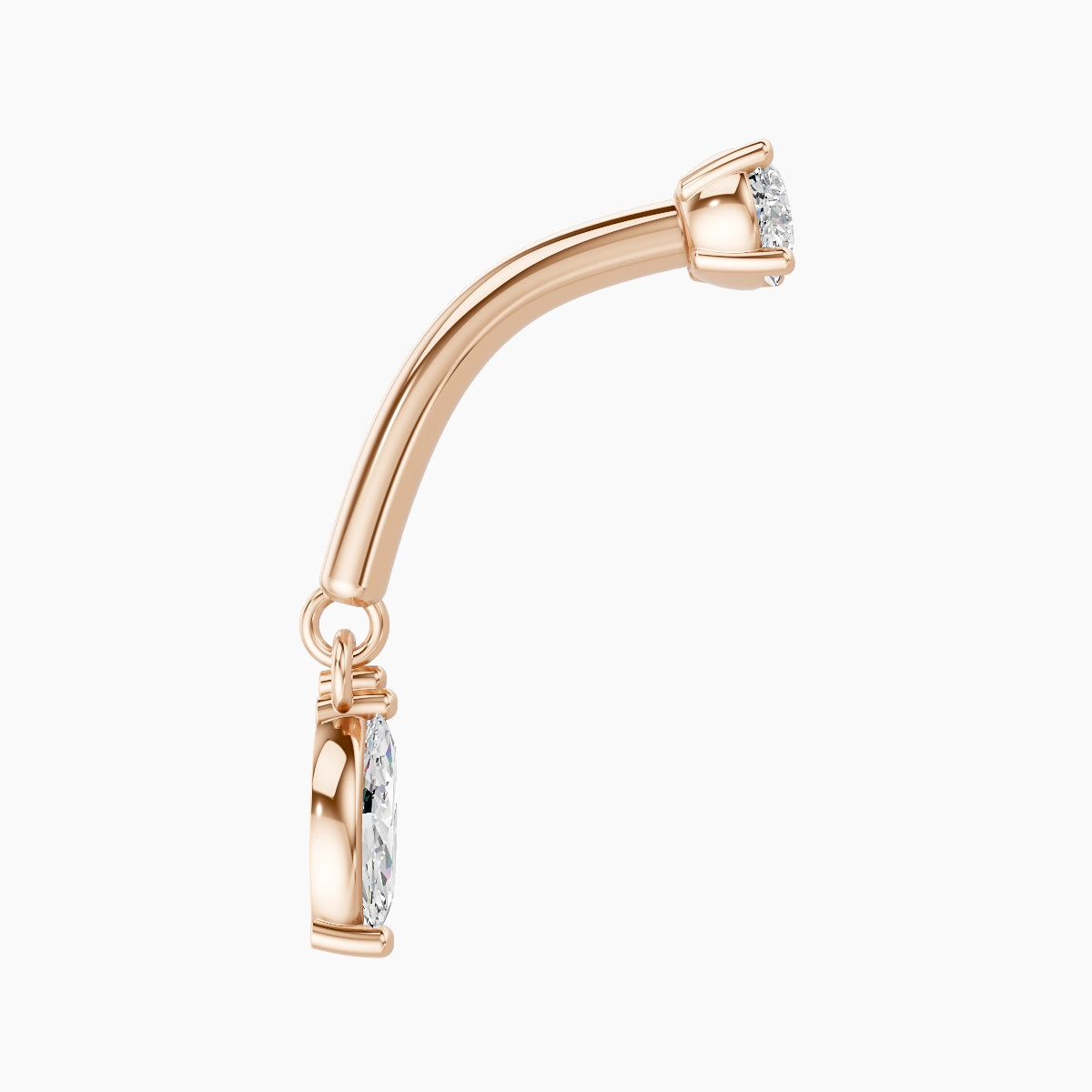 Ilo | 18k Rose Gold 8 mm Diamond Rook Piercing