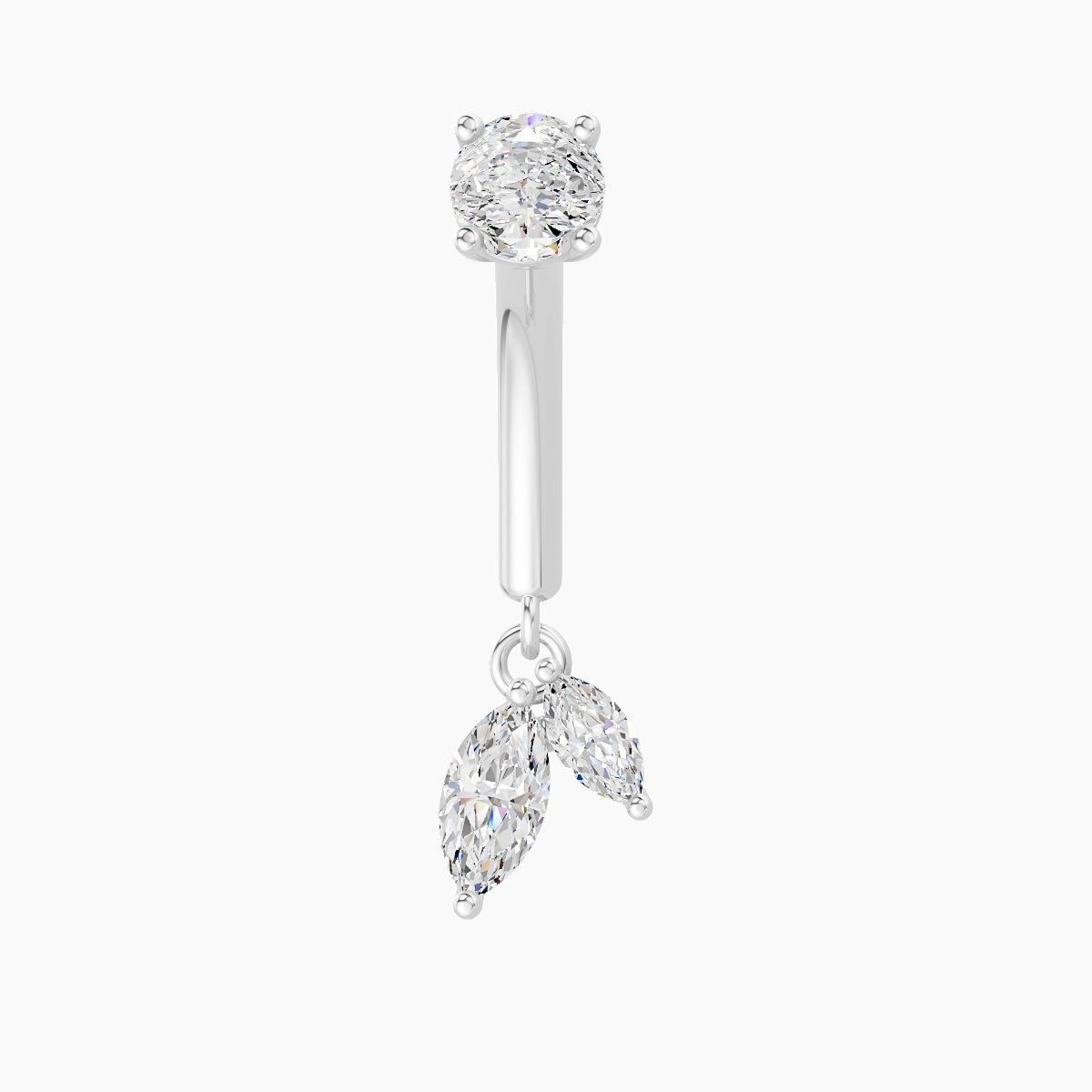 Ilo | 18k White Gold 8 mm Diamond Rook Piercing
