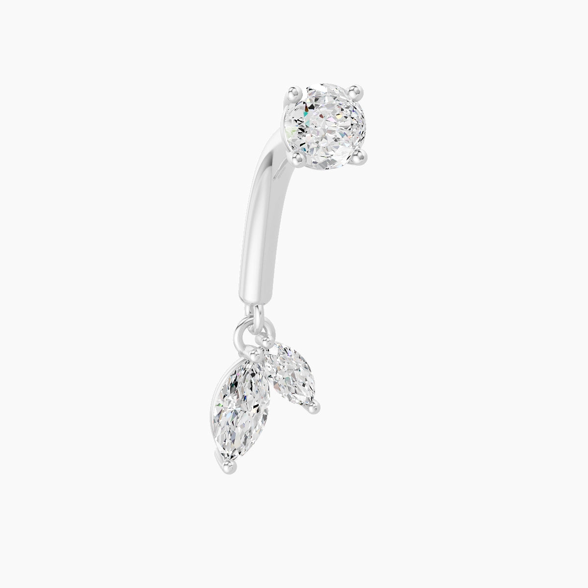 Ilo | 18k White Gold 8 mm Diamond Rook Piercing