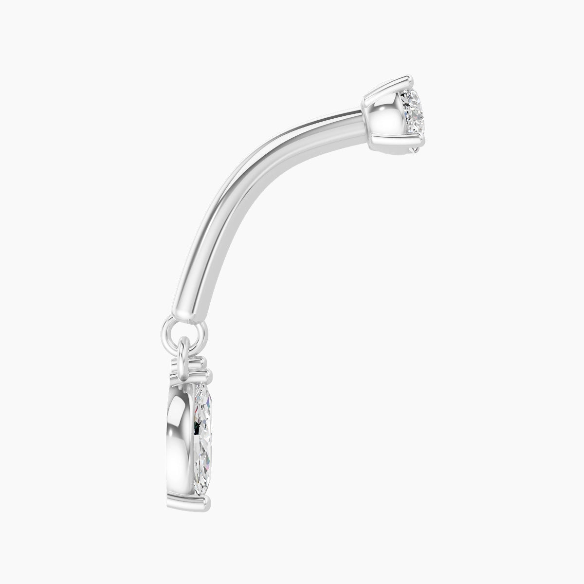 Ilo | 18k White Gold 8 mm Diamond Rook Piercing