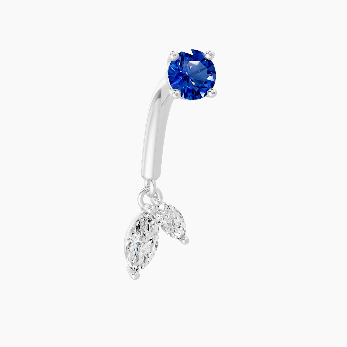 Ilo | 18k White Gold 8 mm Sapphire & Diamond Rook Piercing