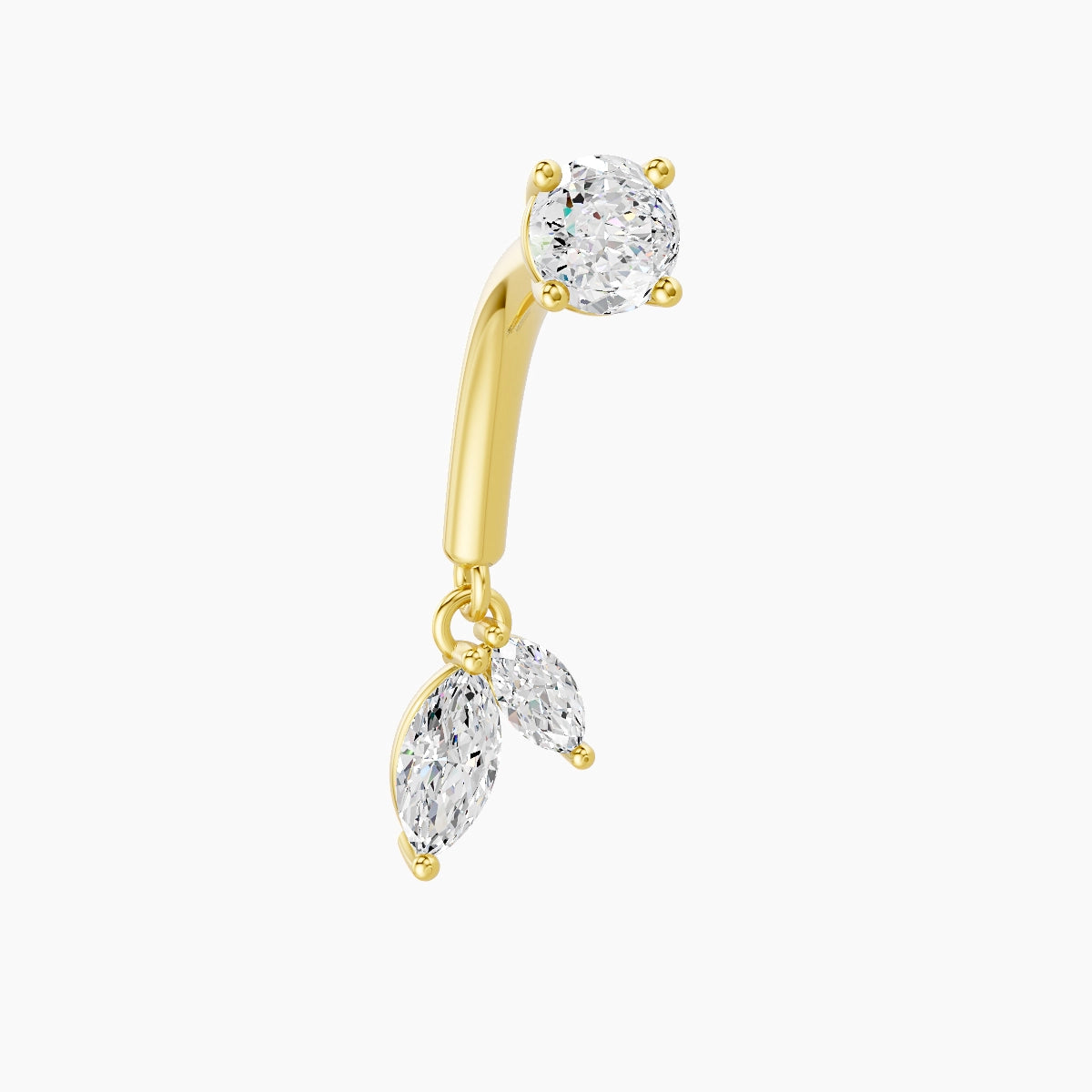 Ilo | 18k Yellow Gold 8 mm Diamond Rook Piercing