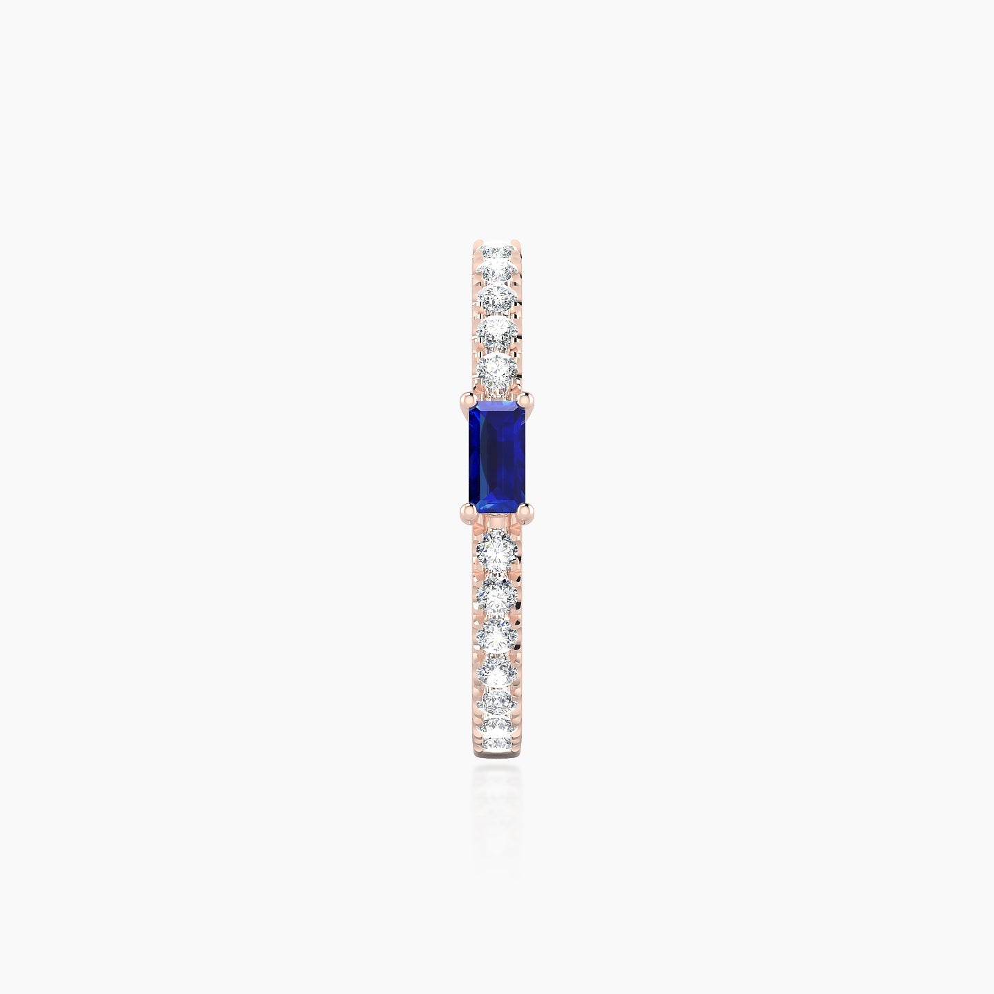 Inanna | 18k Rose Gold 11 mm Baguette Sapphire & Diamond Hoop Piercing