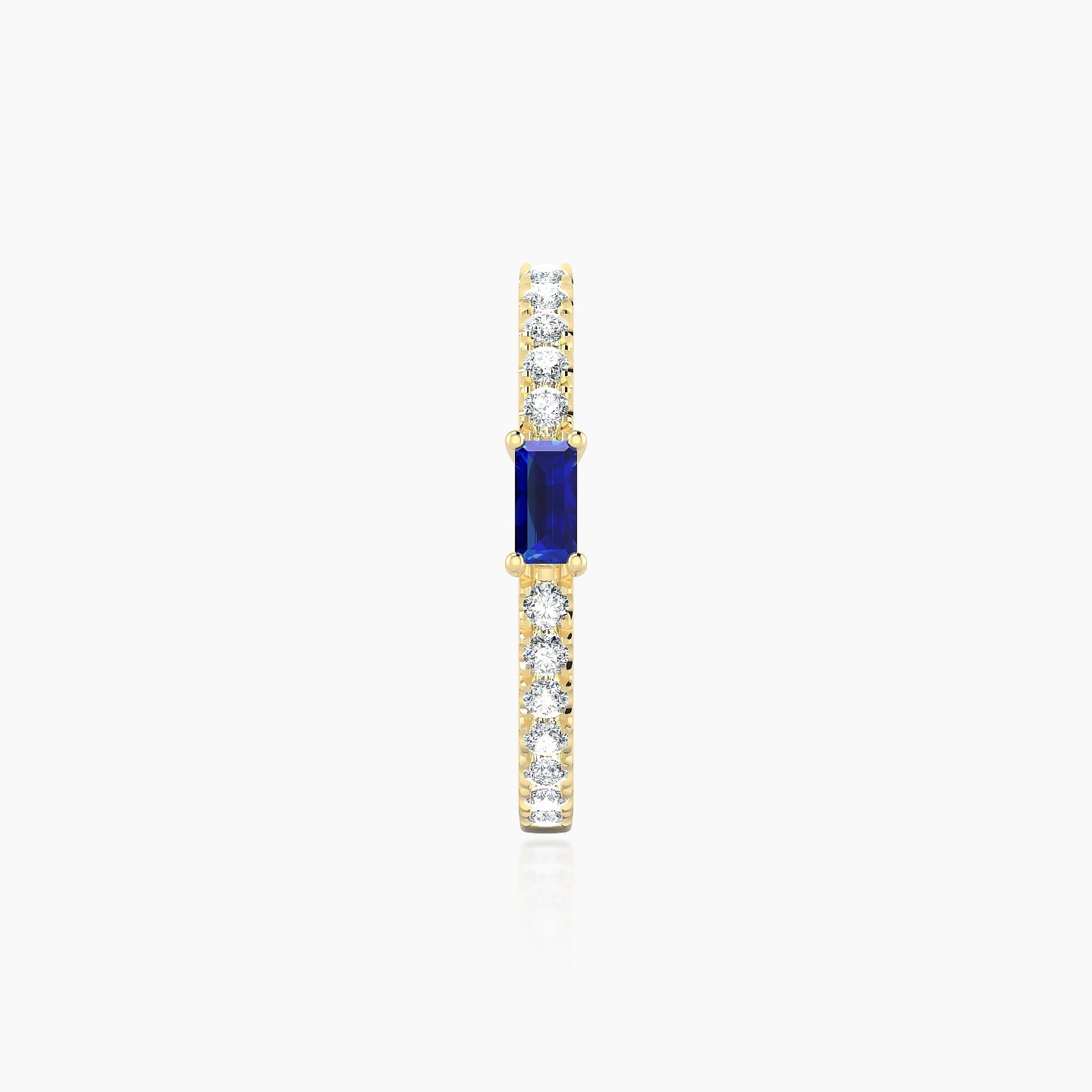 Inanna | 18k Yellow Gold 11 mm Baguette Sapphire & Diamond Hoop Piercing