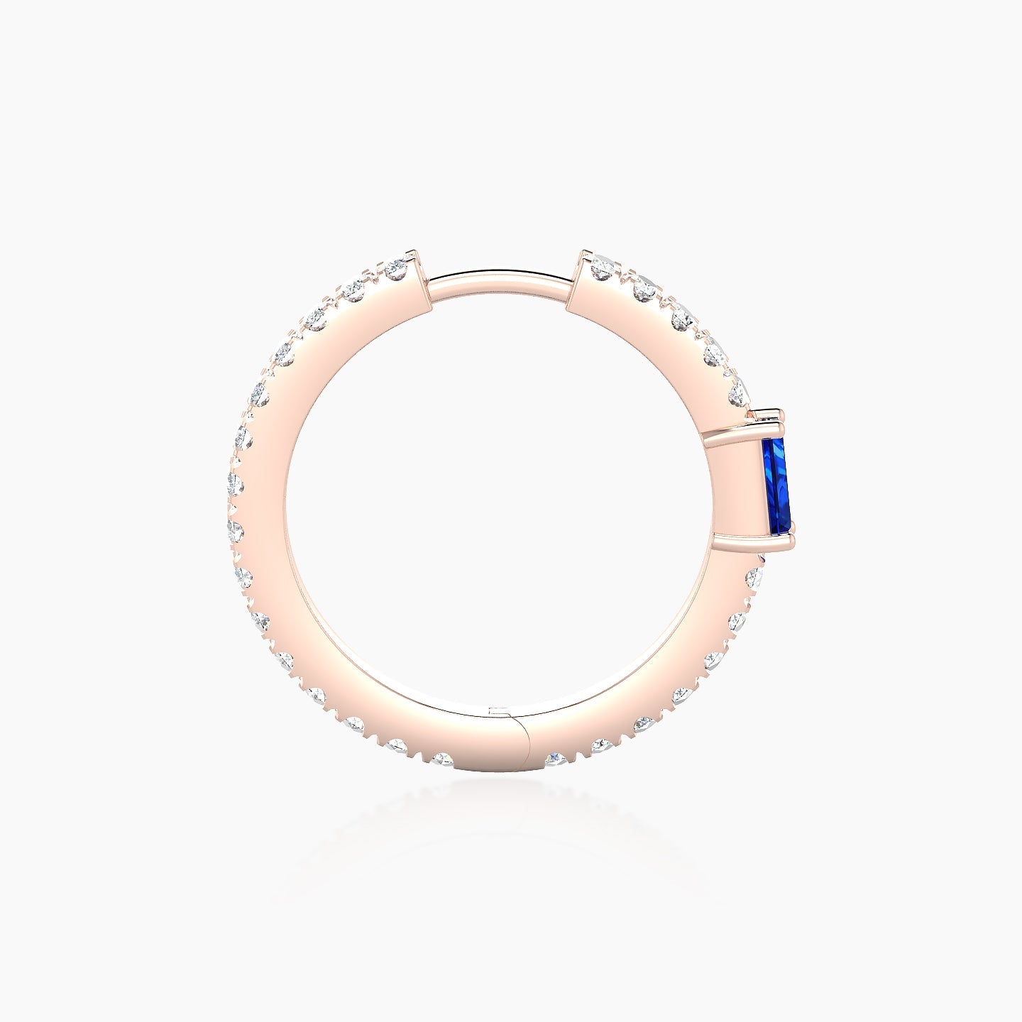 Inanna | 18k Rose Gold 11 mm Baguette Sapphire & Diamond Hoop Piercing