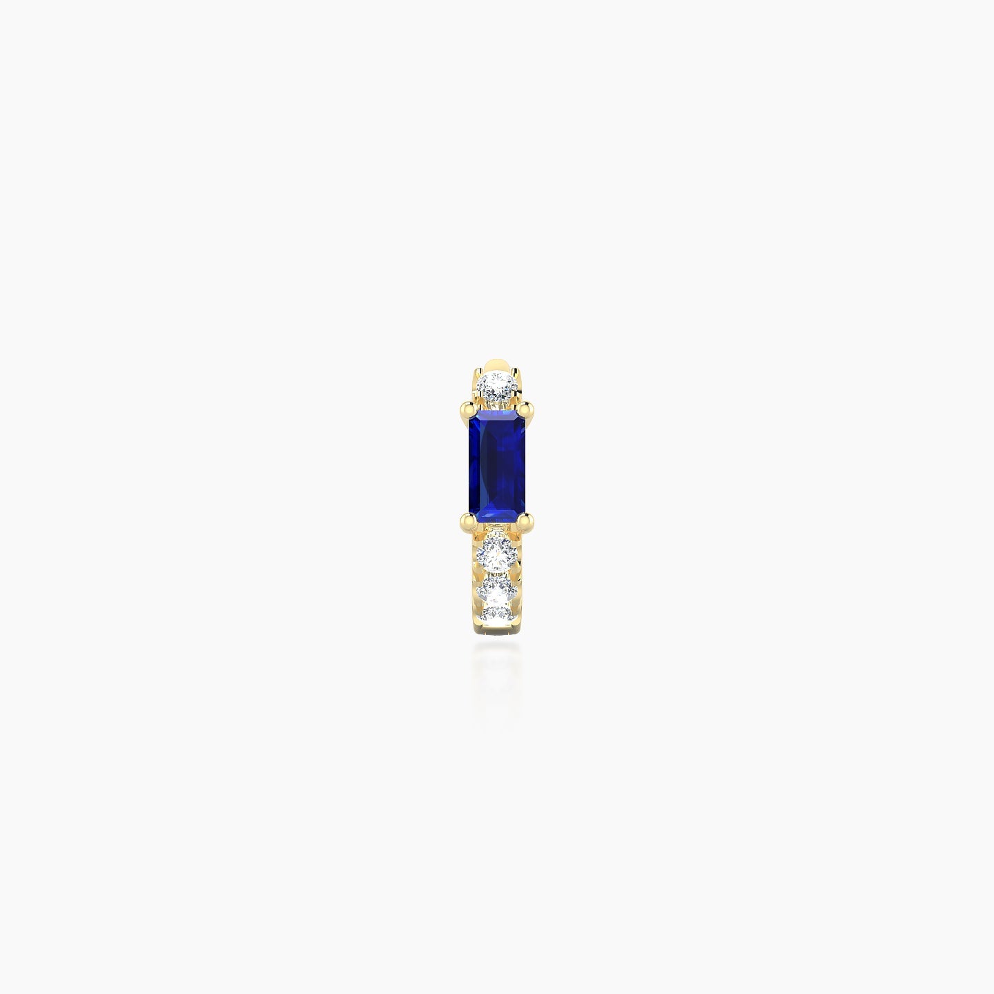 Inanna | 18k Yellow Gold 5 mm Baguette Sapphire & Diamond Hoop Piercing