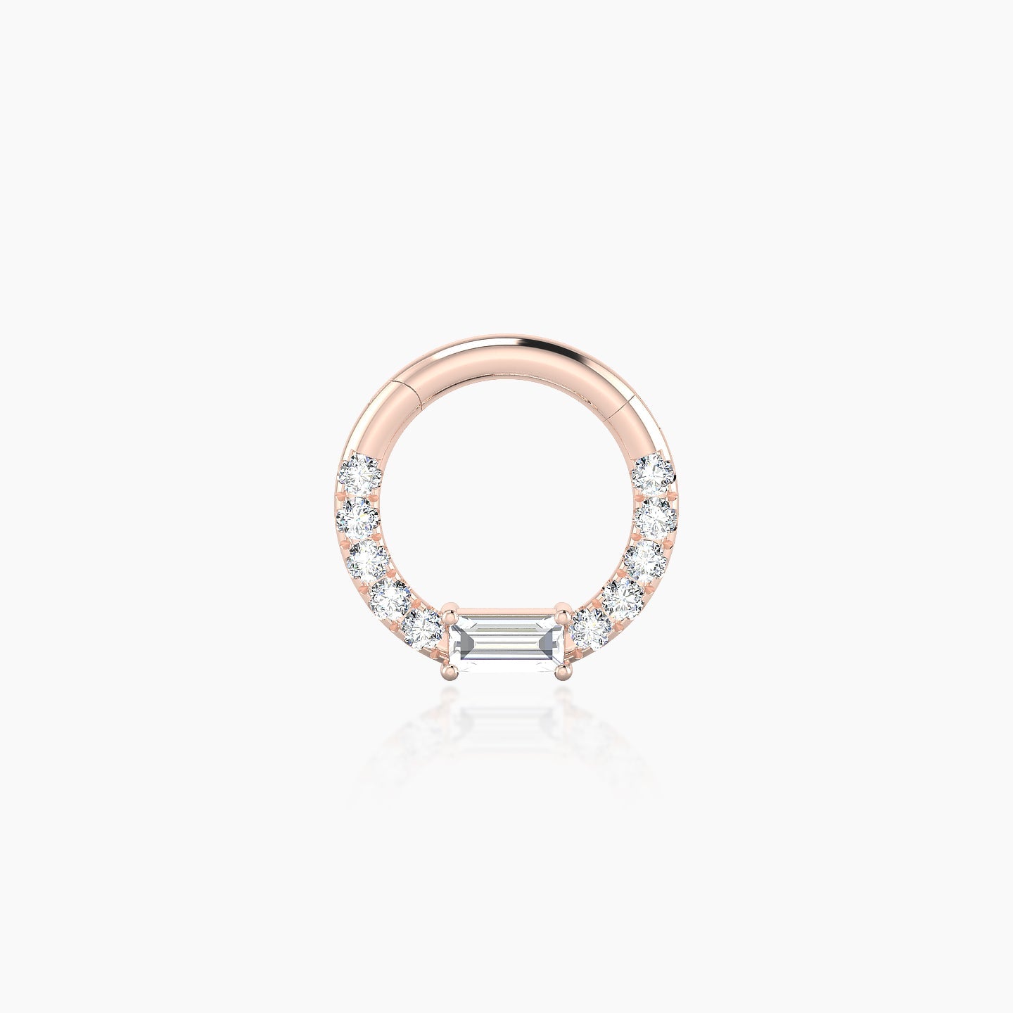 Inanna | 18k Rose Gold 6.5 mm Baguette Diamond Daith Piercing