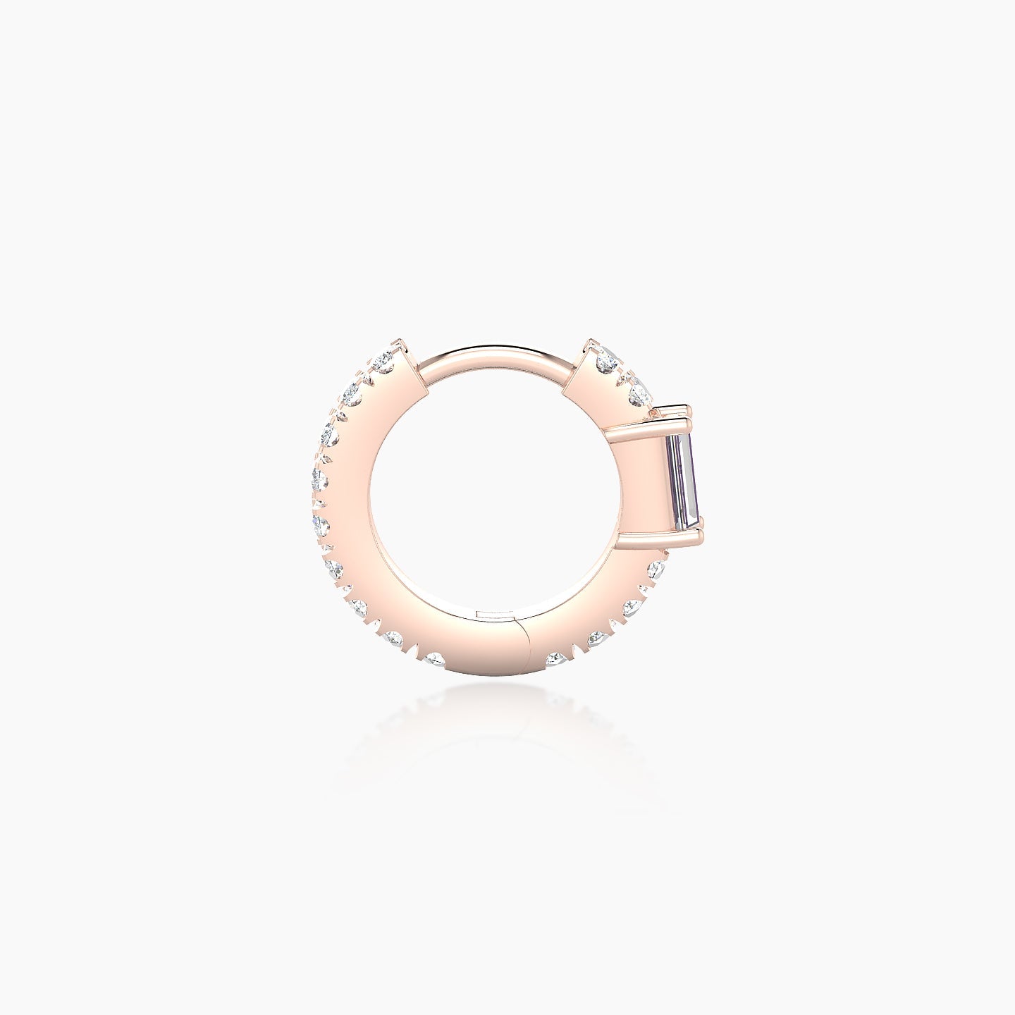 Inanna | 18k Rose Gold 6.5 mm Baguette Diamond Nose Ring Piercing