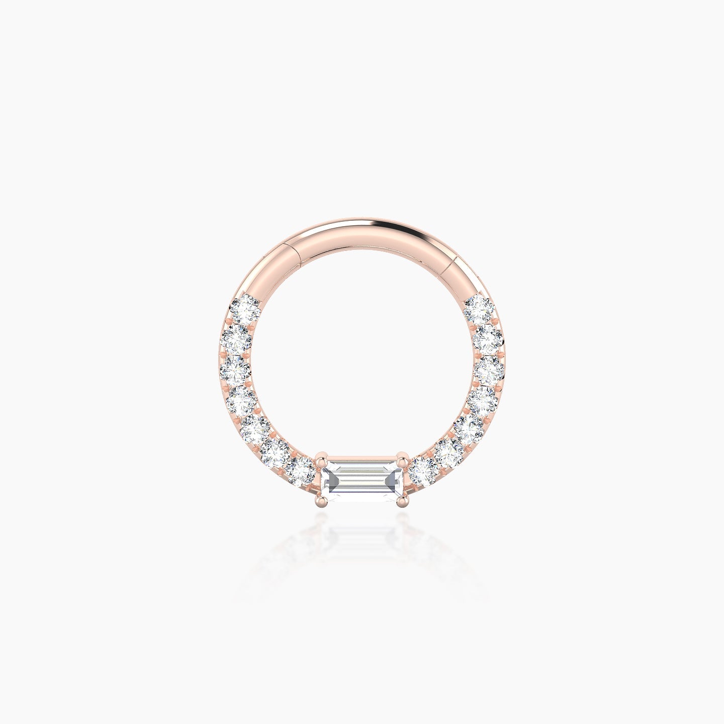 Inanna | 18k Rose Gold 8 mm Baguette Diamond Daith Piercing