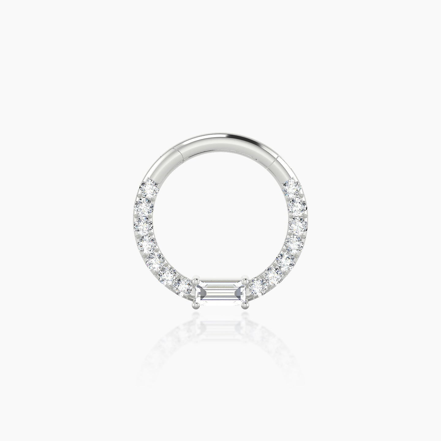 Inanna | 18k White Gold 8 mm Baguette Diamond Daith Piercing