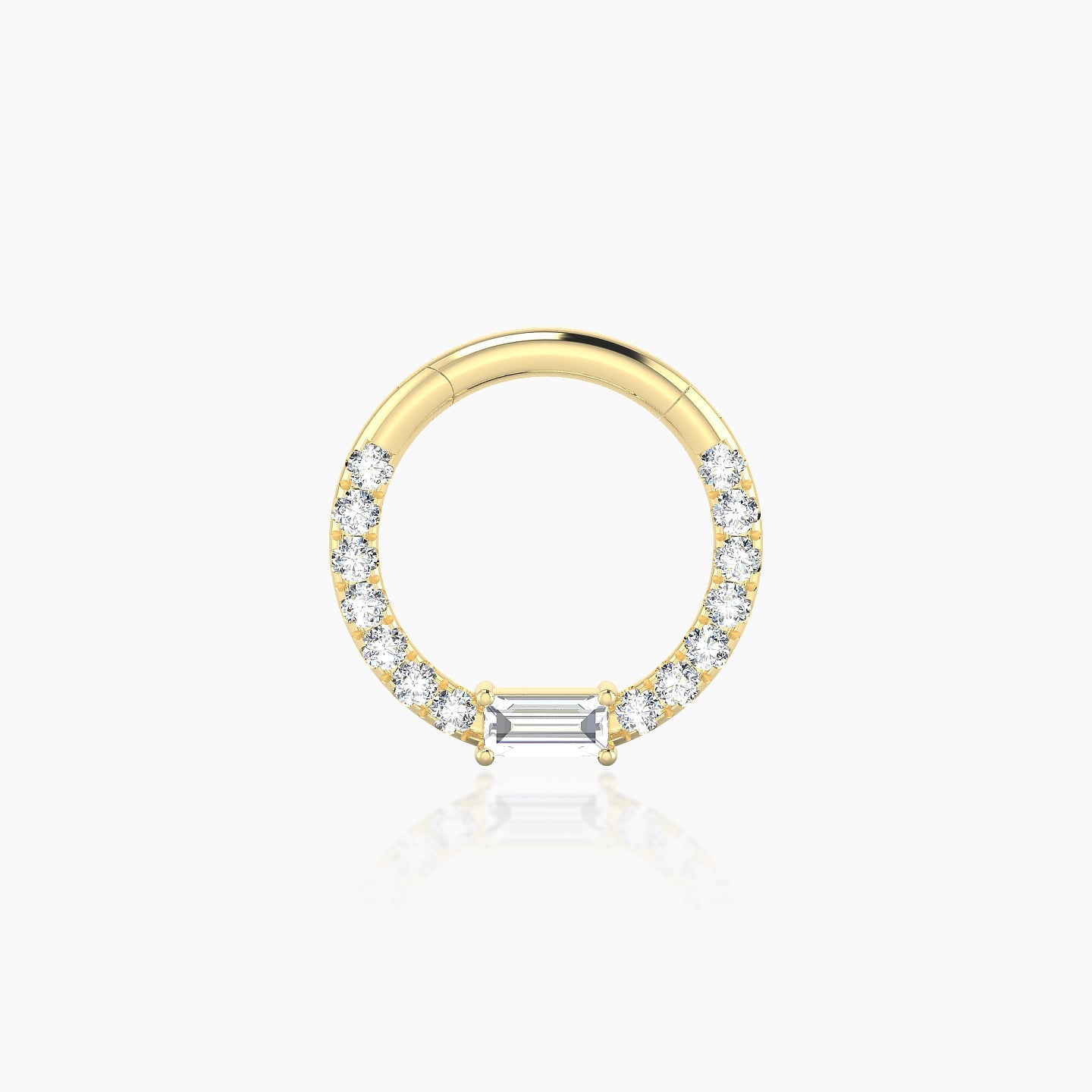 Inanna | 18k Yellow Gold 8 mm Baguette Diamond Daith Piercing