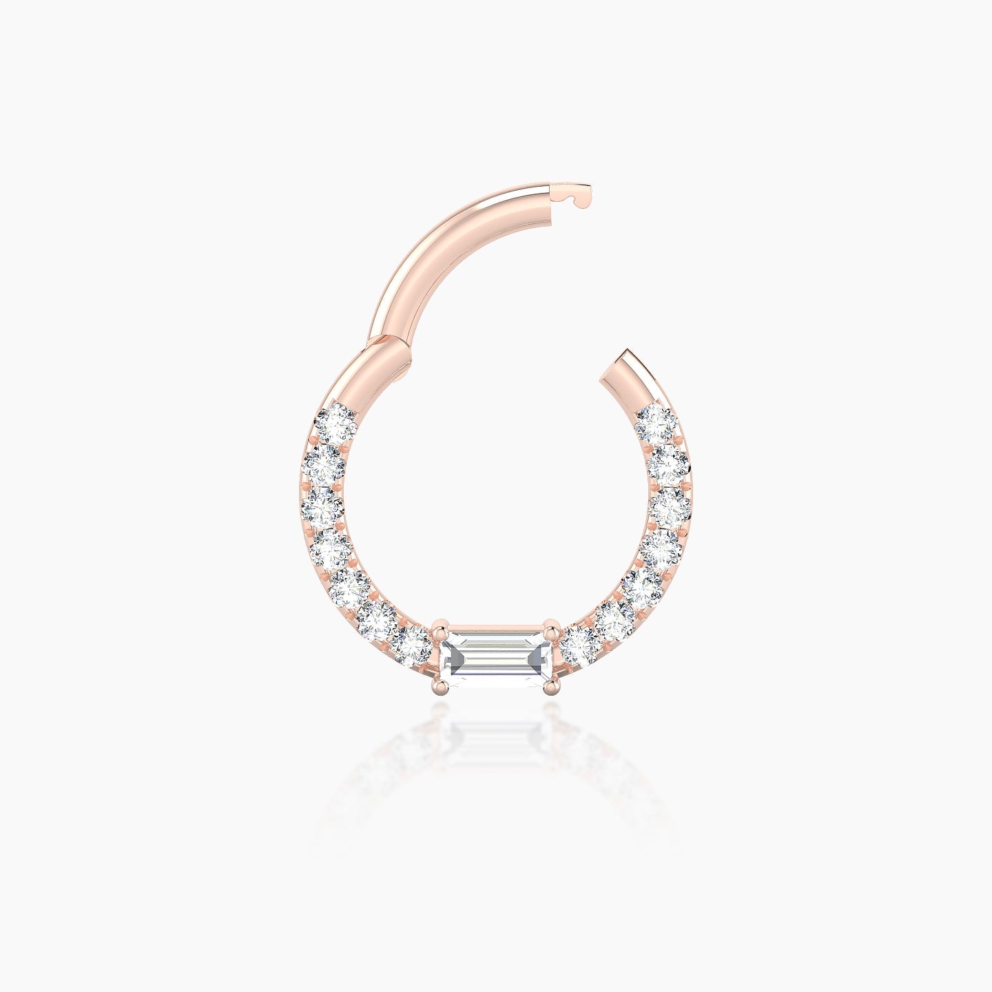 Inanna | 18k Rose Gold 8 mm Baguette Diamond Daith Piercing