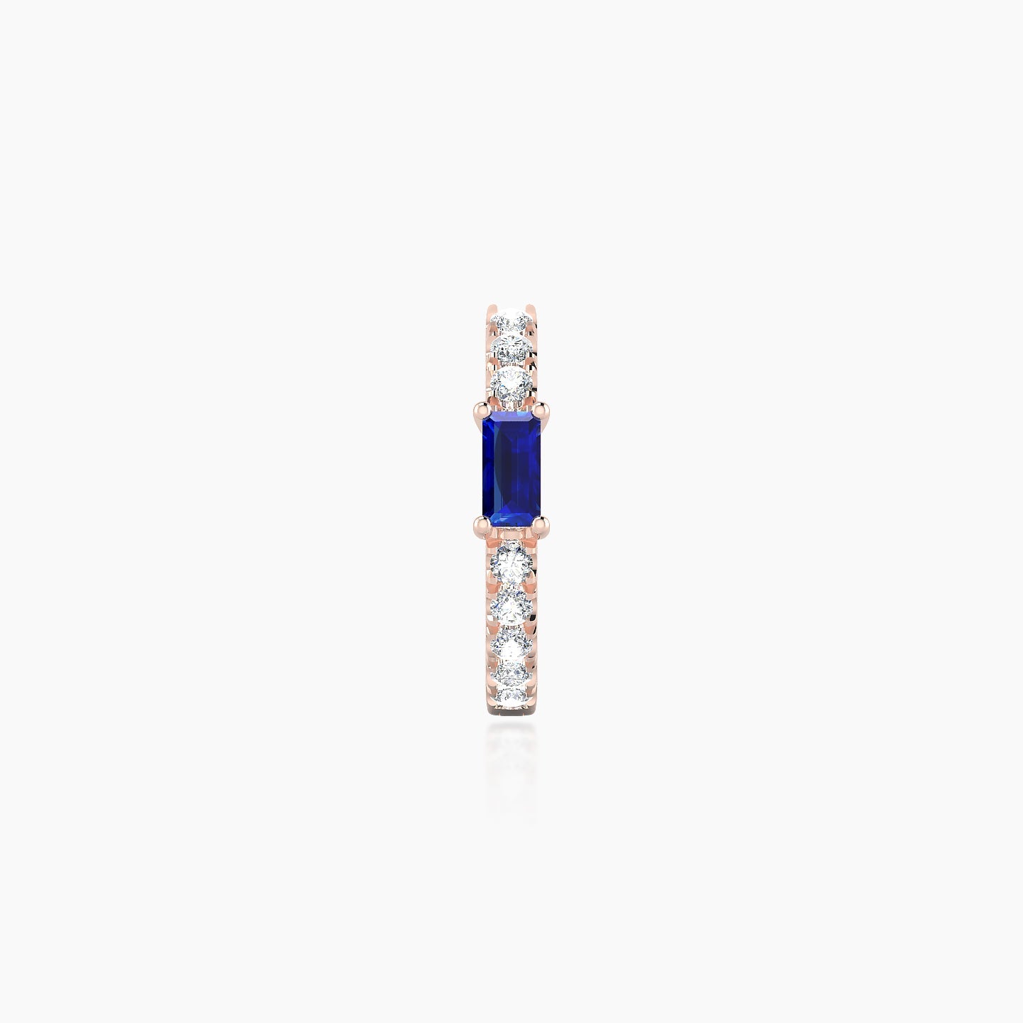 Inanna | 18k Rose Gold 8 mm Baguette Sapphire & Diamond Hoop Piercing