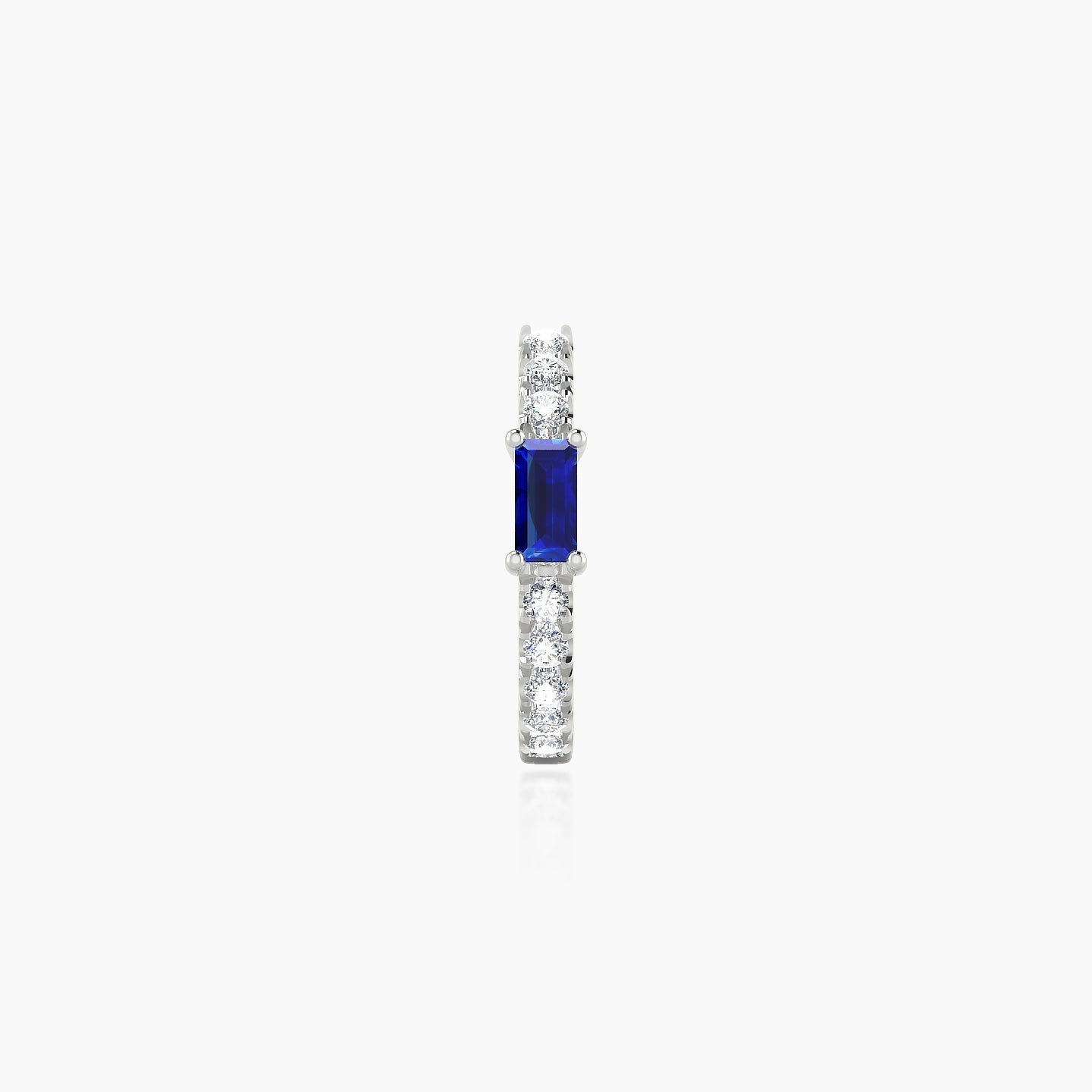 Inanna | 18k White Gold 8 mm Baguette Sapphire & Diamond Hoop Piercing