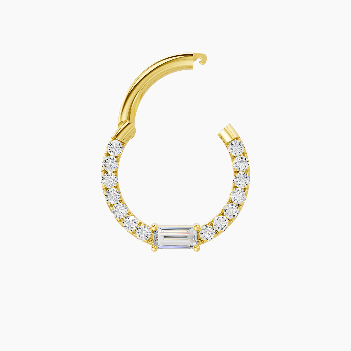 Inanna | 18k Yellow Gold 8 mm Baguette Diamond Septum Piercing