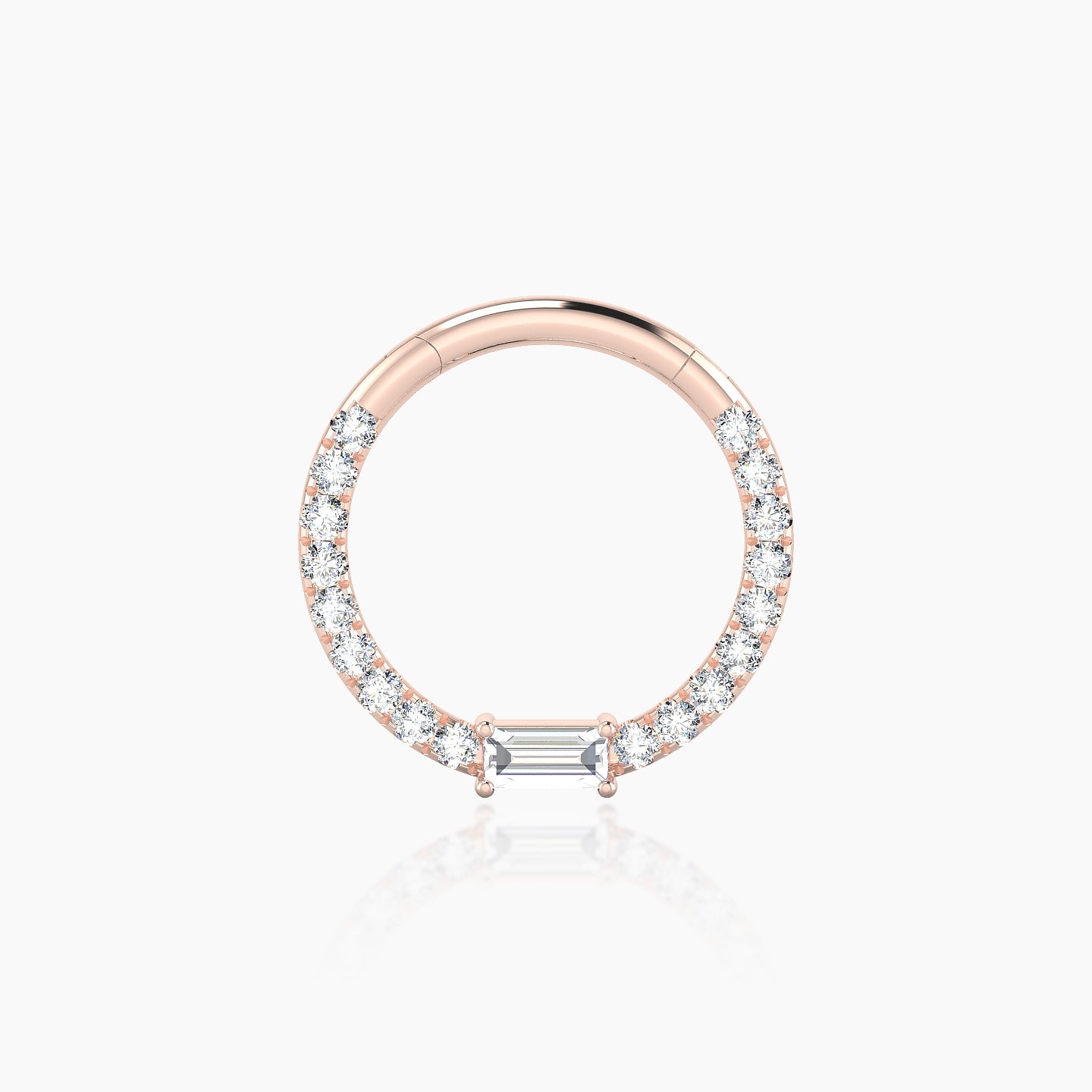 Inanna | 18k Rose Gold 9.5 mm Baguette Diamond Daith Piercing