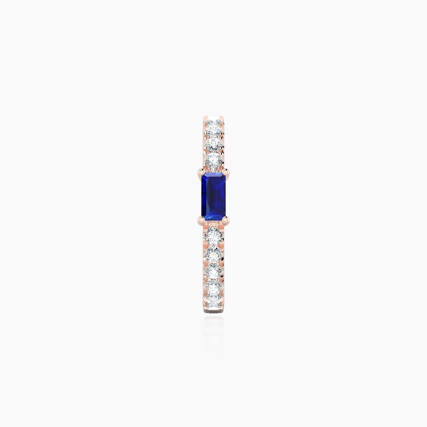 Inanna | 18k Rose Gold 9.5 mm Baguette Sapphire & Diamond Hoop Piercing