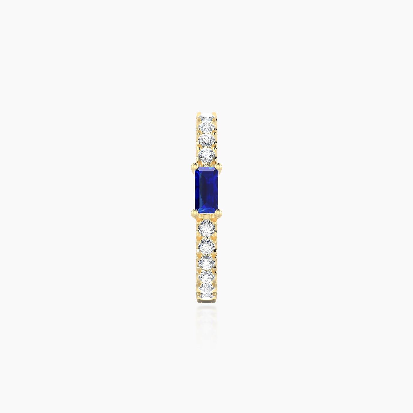 Inanna | 18k Yellow Gold 9.5 mm Baguette Sapphire & Diamond Hoop Piercing