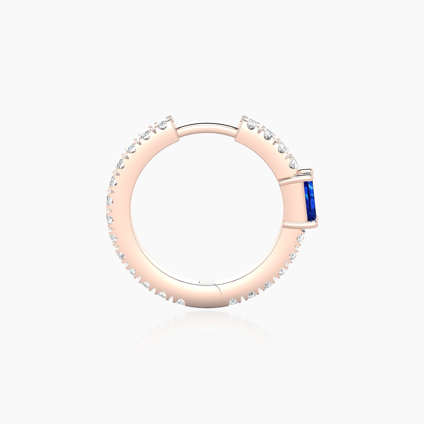 Inanna | 18k Rose Gold 9.5 mm Baguette Sapphire & Diamond Hoop Piercing