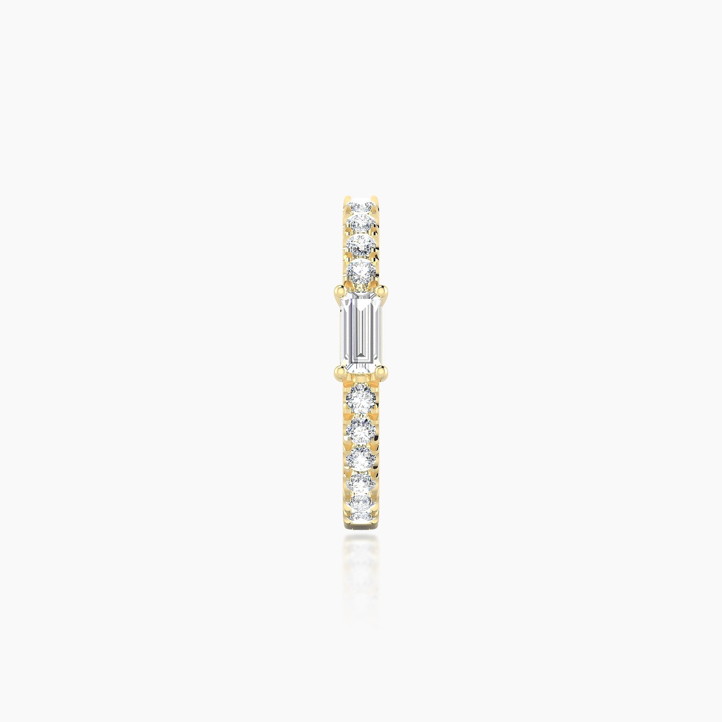 Inanna | 18k Yellow Gold 9.5 mm Baguette Diamond Nose Ring Piercing