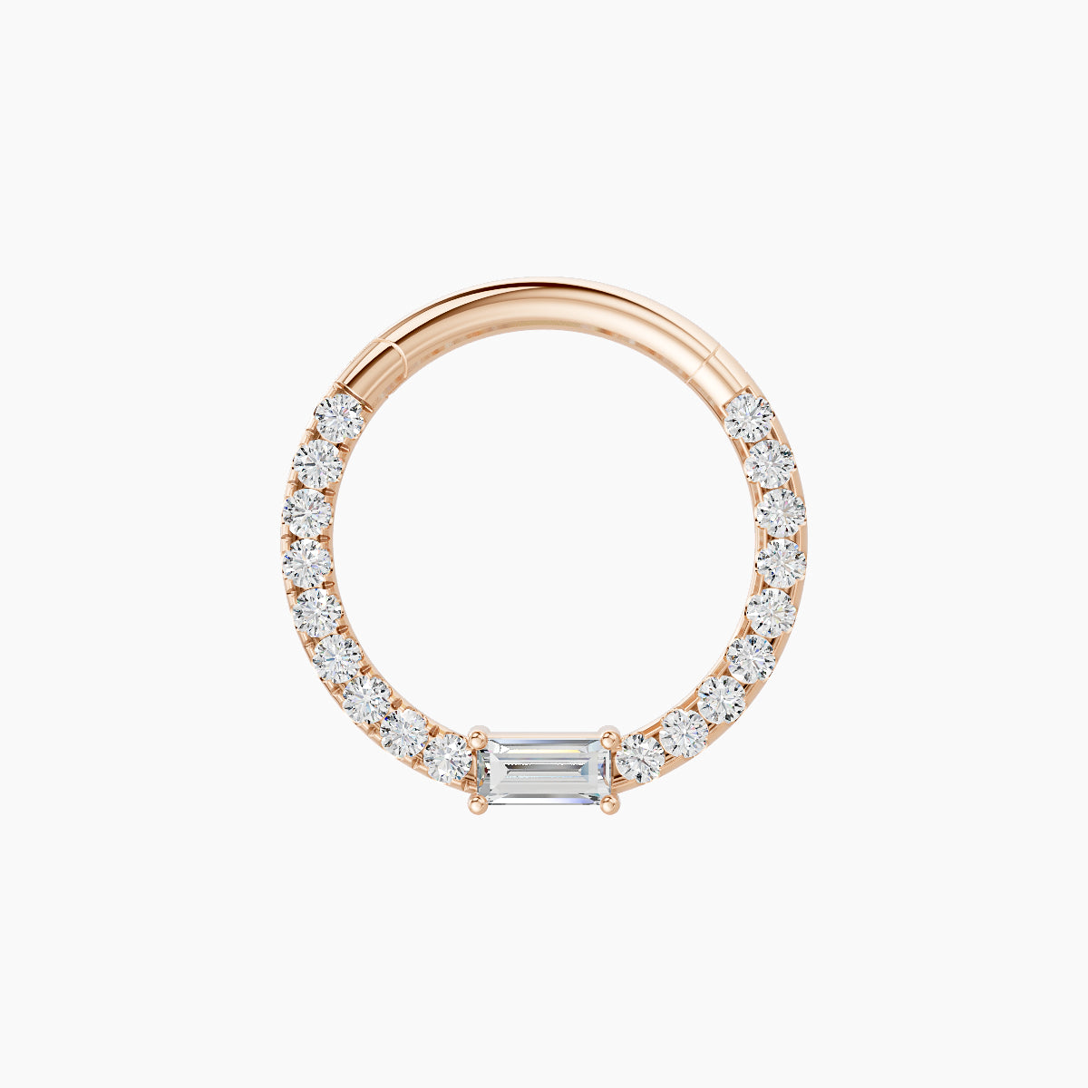 Inanna | 18k Rose Gold 9.5 mm Baguette Diamond Septum Piercing