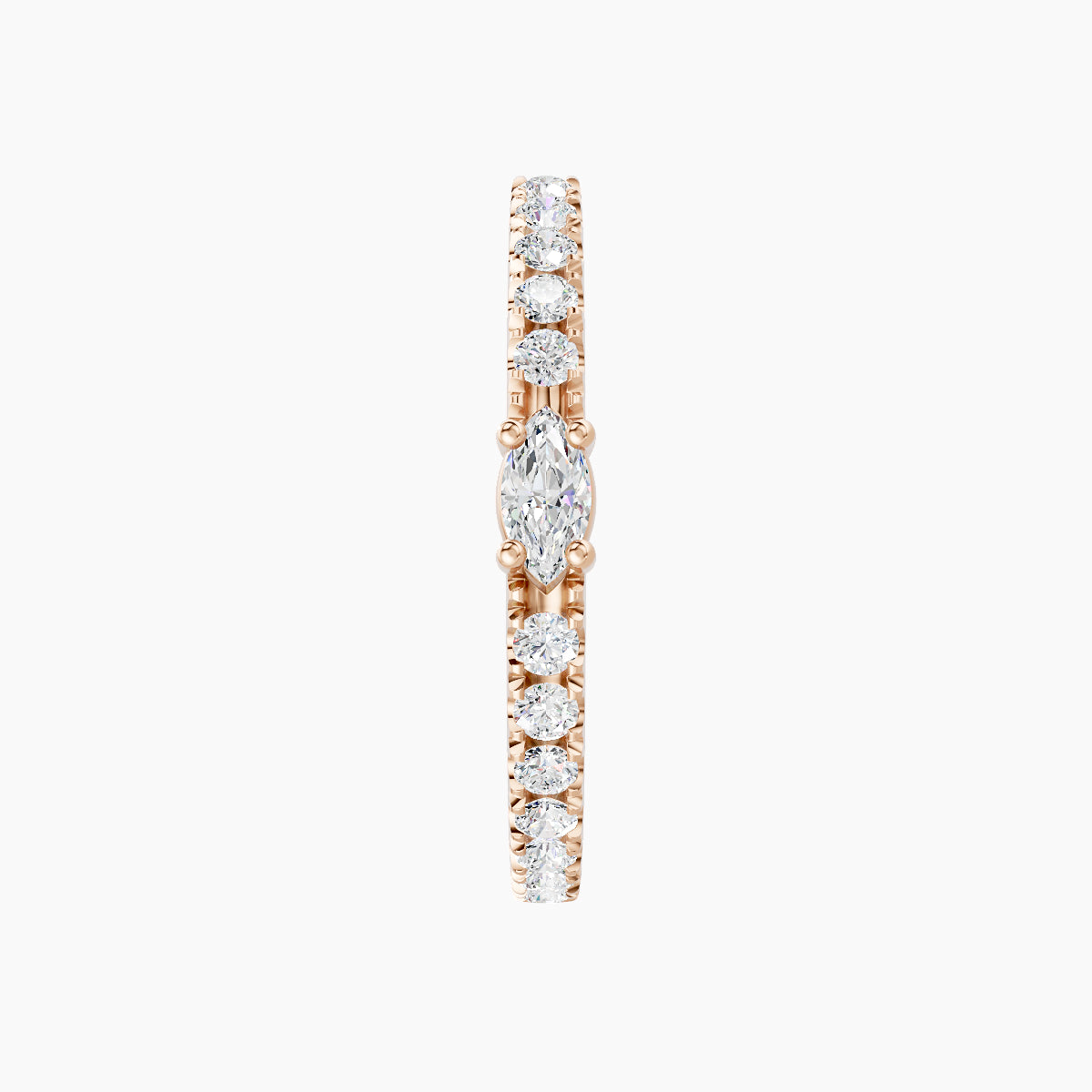 Inanna | 18k Rose Gold 11 mm Marquise Diamond Hoop Piercing