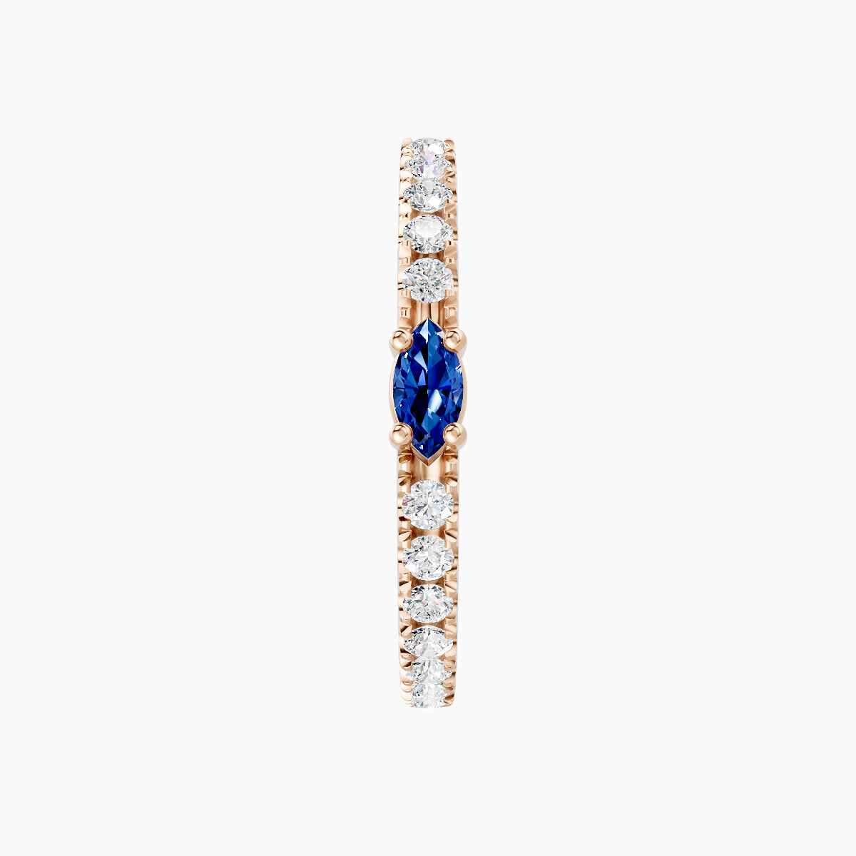 Inanna | 18k Rose Gold 11 mm Marquise Sapphire & Diamond Hoop Piercing
