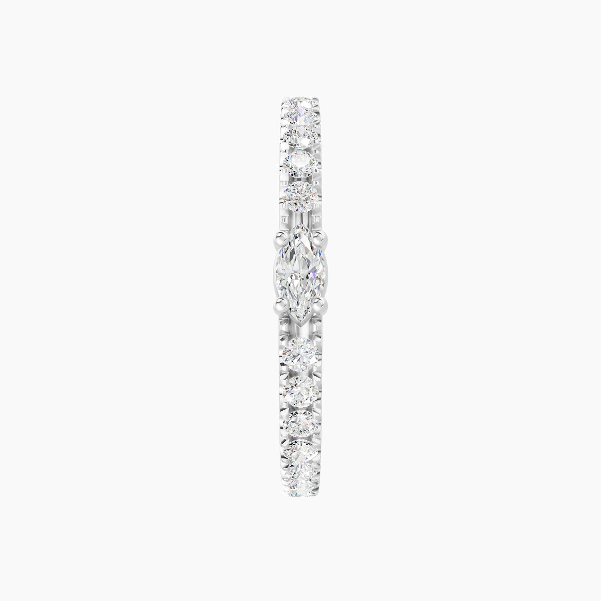 Inanna | 18k White Gold 11 mm Marquise Diamond Hoop Piercing