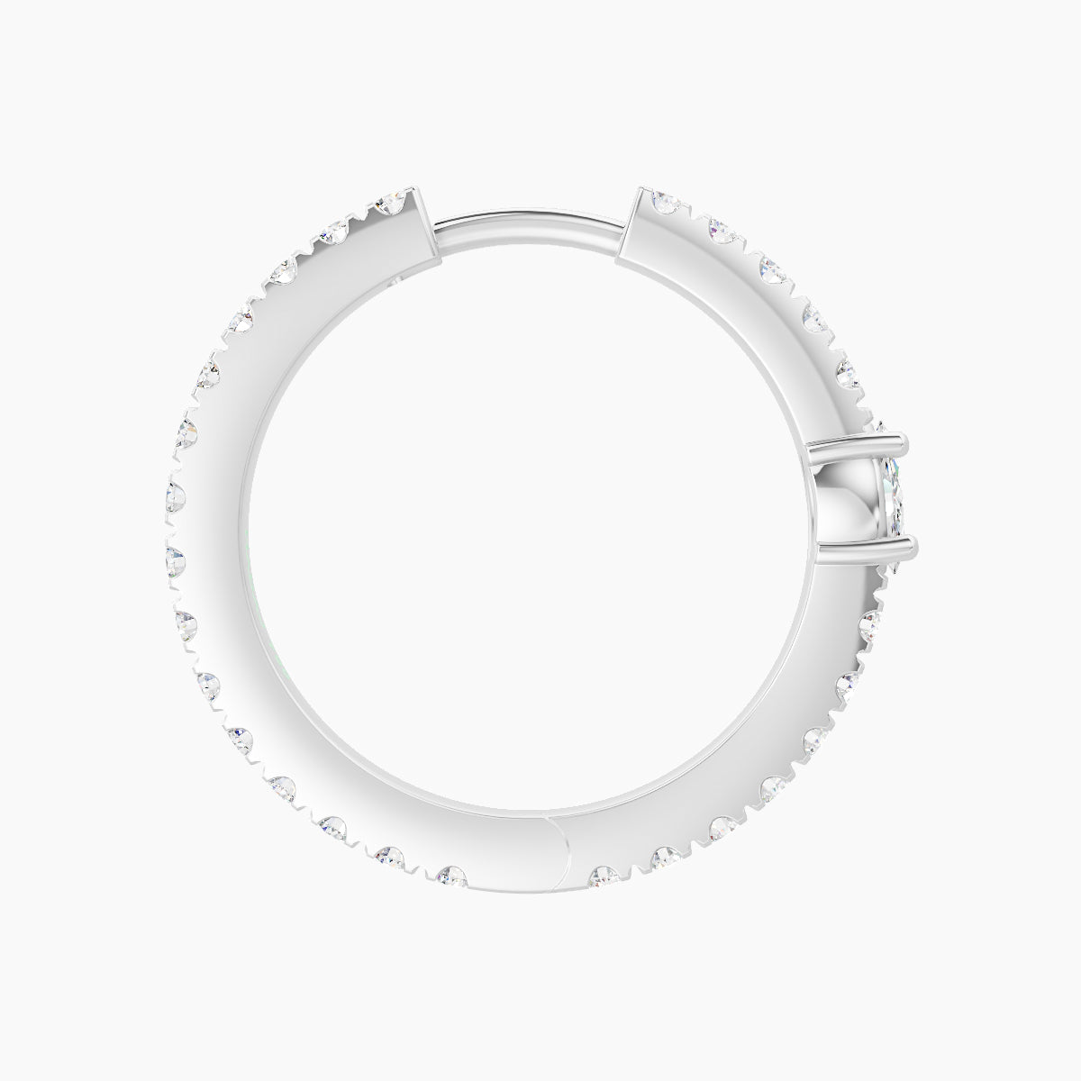Inanna | 18k White Gold 11 mm Marquise Diamond Hoop Piercing