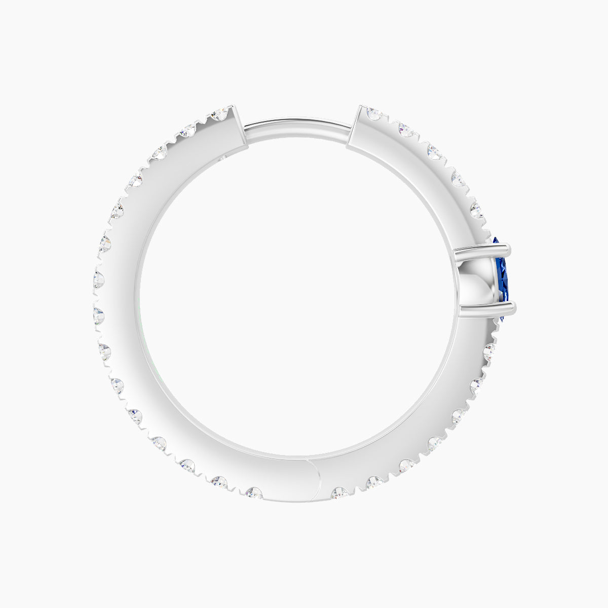 Inanna | 18k White Gold 11 mm Marquise Sapphire & Diamond Hoop Piercing