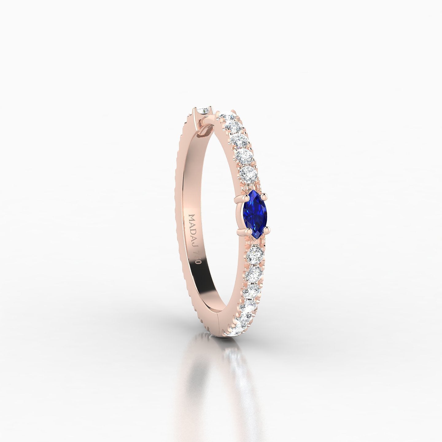 Inanna | 18k Rose Gold 11 mm Marquise Sapphire & Diamond Hoop Piercing