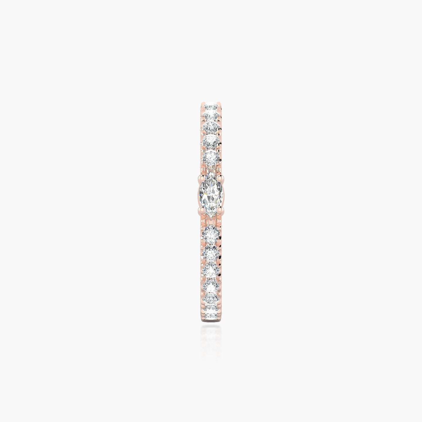 Inanna | 18k Rose Gold 11 mm Marquise Diamond Hoop Piercing