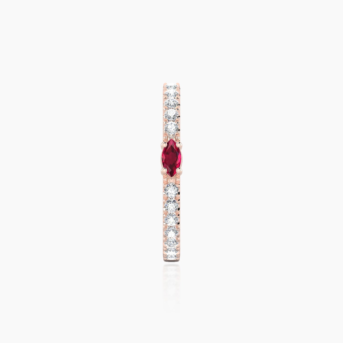 Inanna | 18k Rose Gold 11 mm Marquise Ruby & Diamond Hoop Piercing