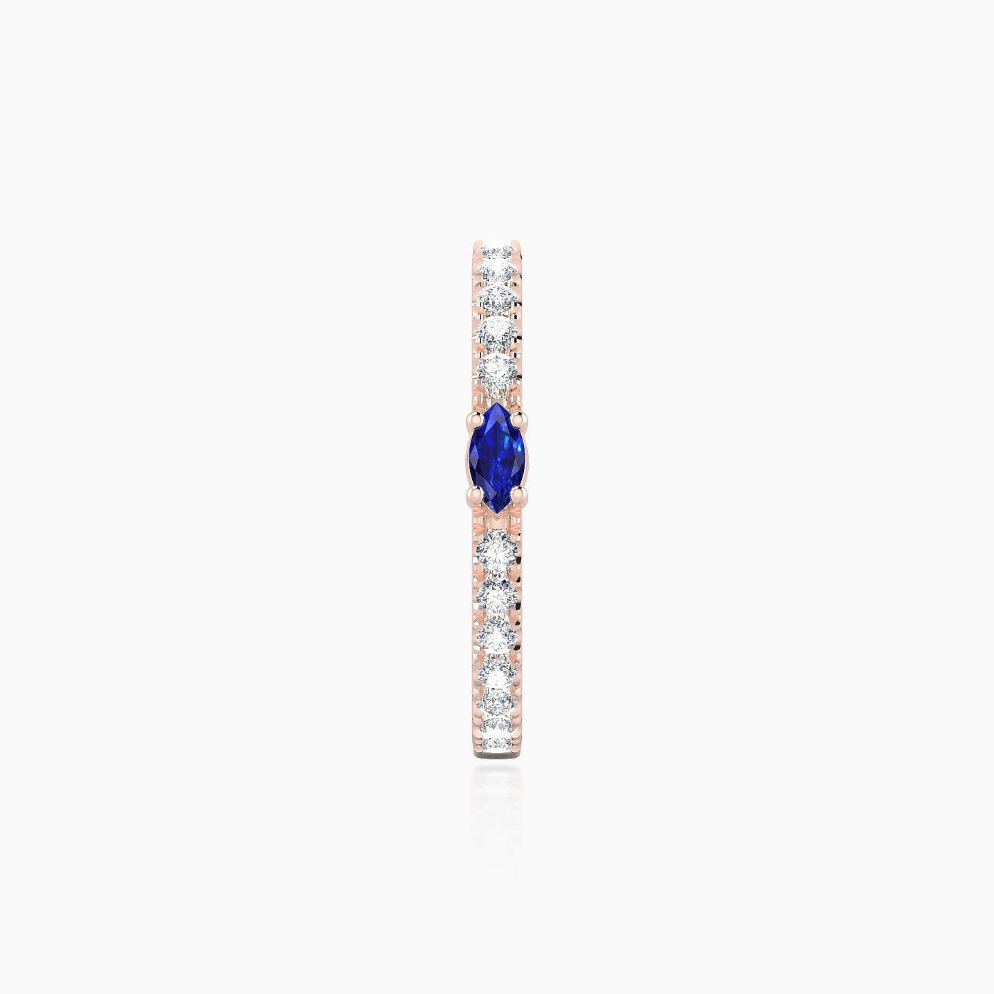 Inanna | 18k Rose Gold 11 mm Marquise Sapphire & Diamond Hoop Piercing