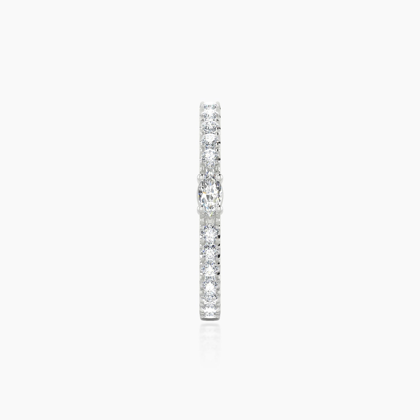 Inanna | 18k White Gold 11 mm Marquise Diamond Hoop Piercing