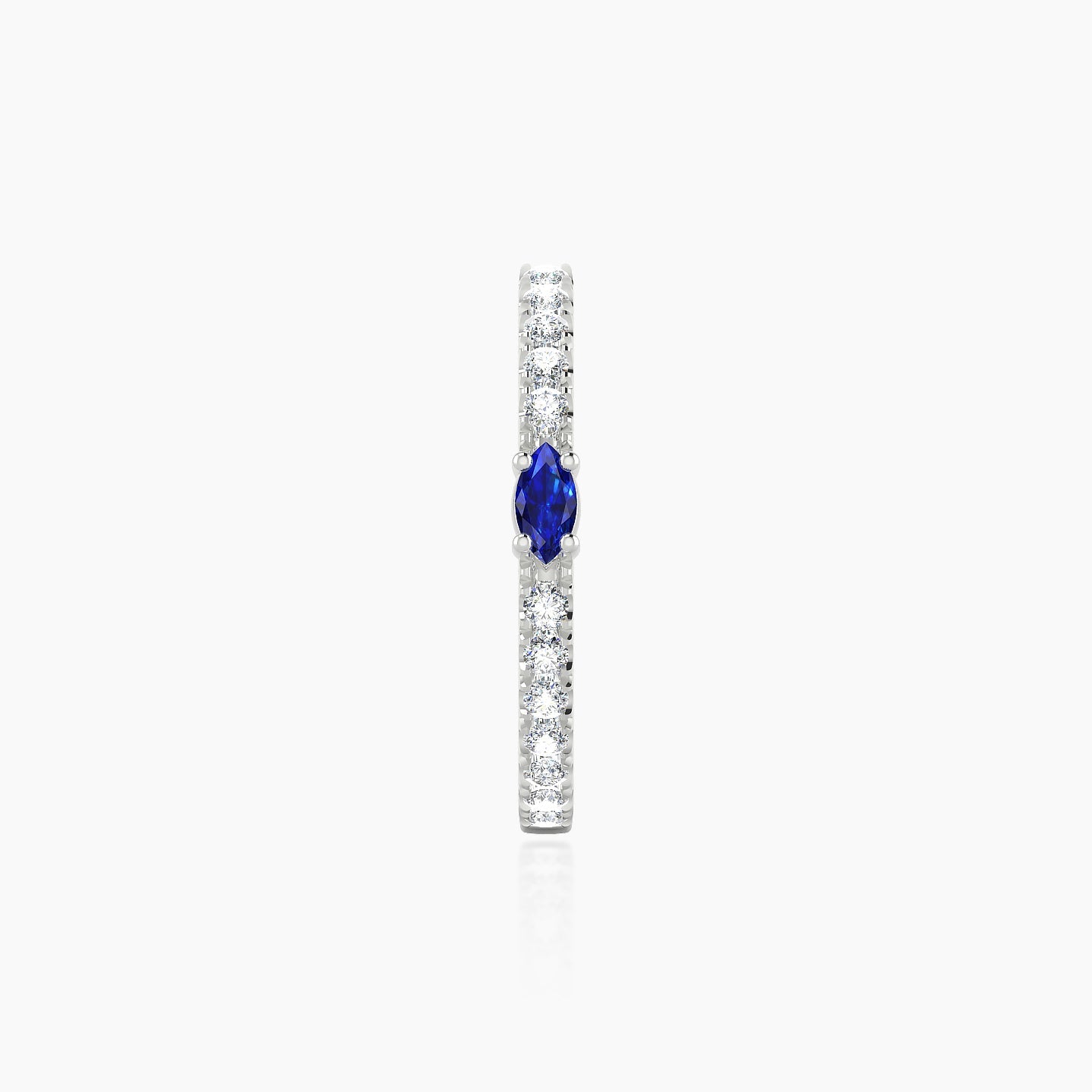 Inanna | 18k White Gold 11 mm Marquise Sapphire & Diamond Hoop Piercing