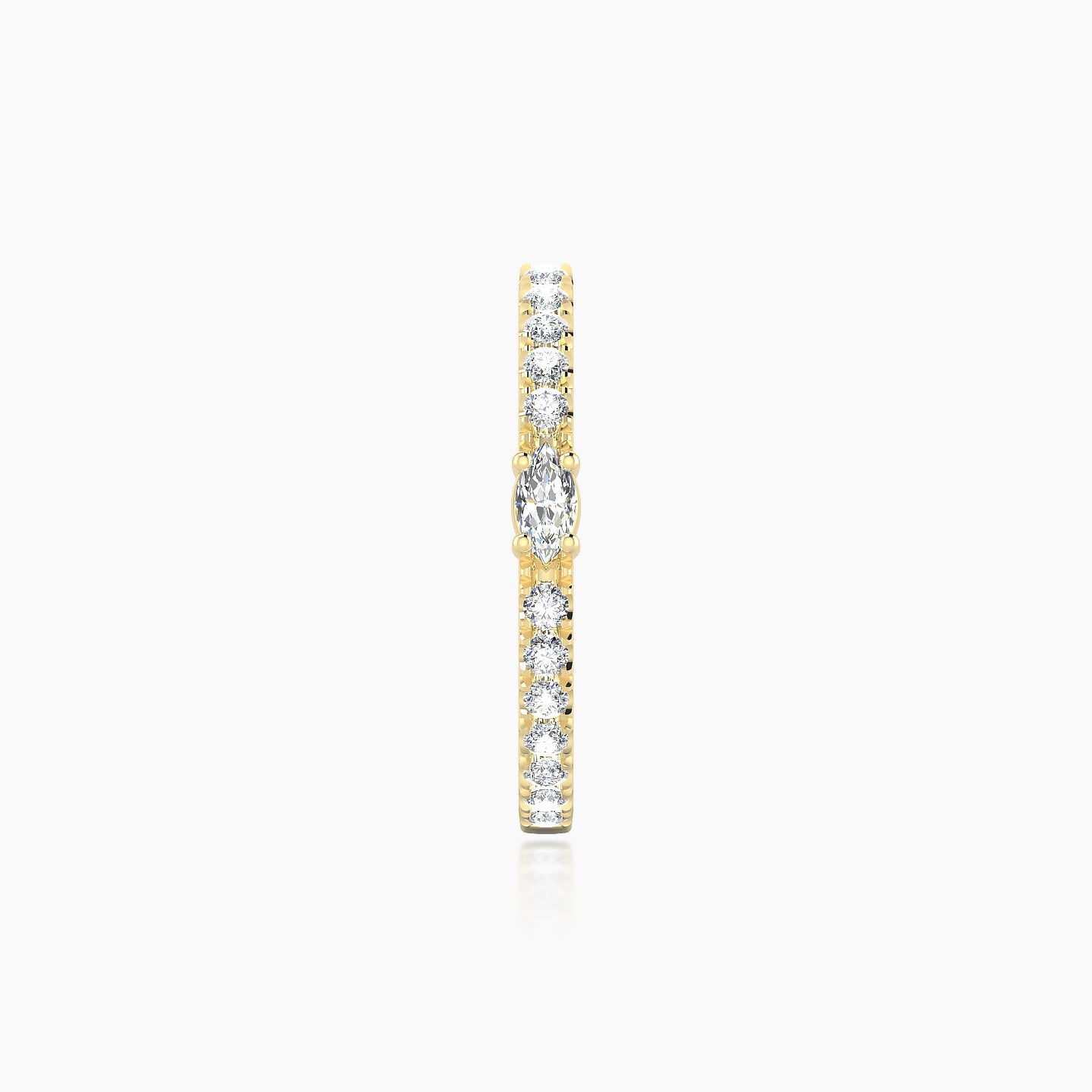 Inanna | 18k Yellow Gold 11 mm Marquise Diamond Hoop Piercing