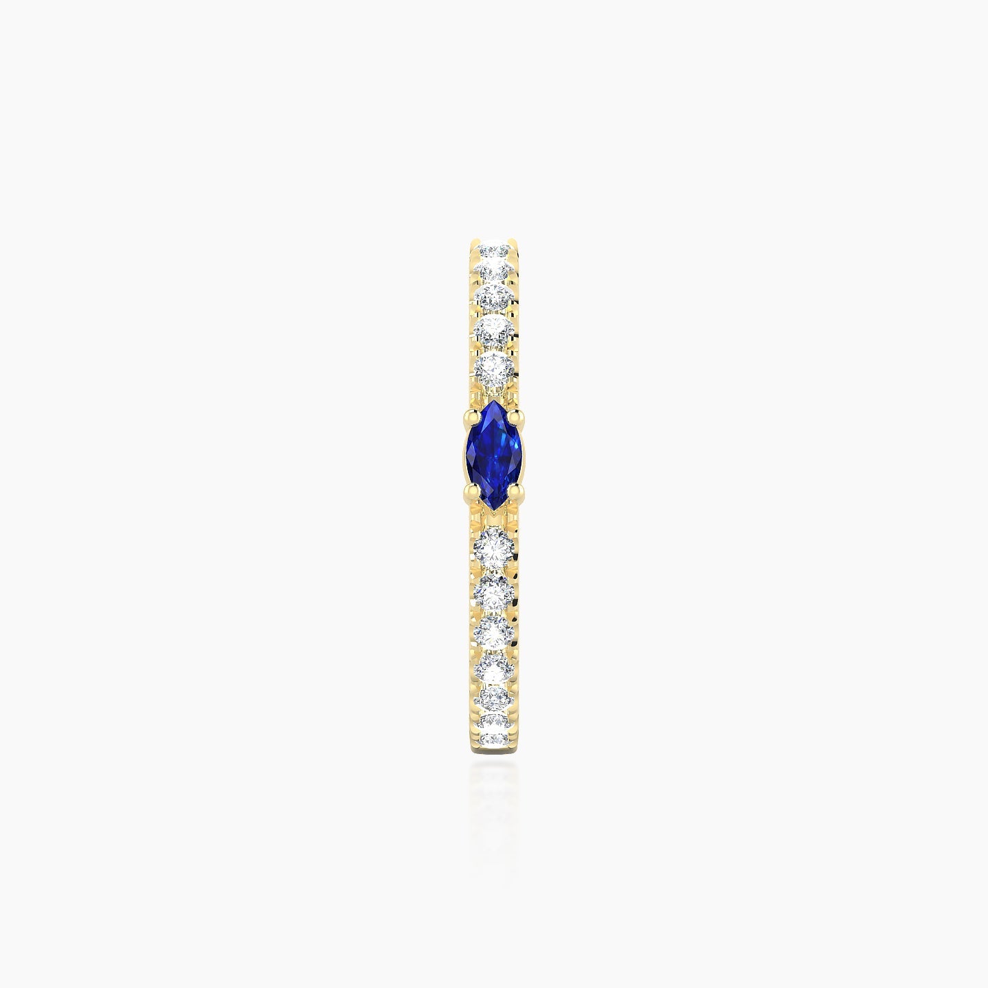 Inanna | 18k Yellow Gold 11 mm Marquise Sapphire & Diamond Hoop Piercing