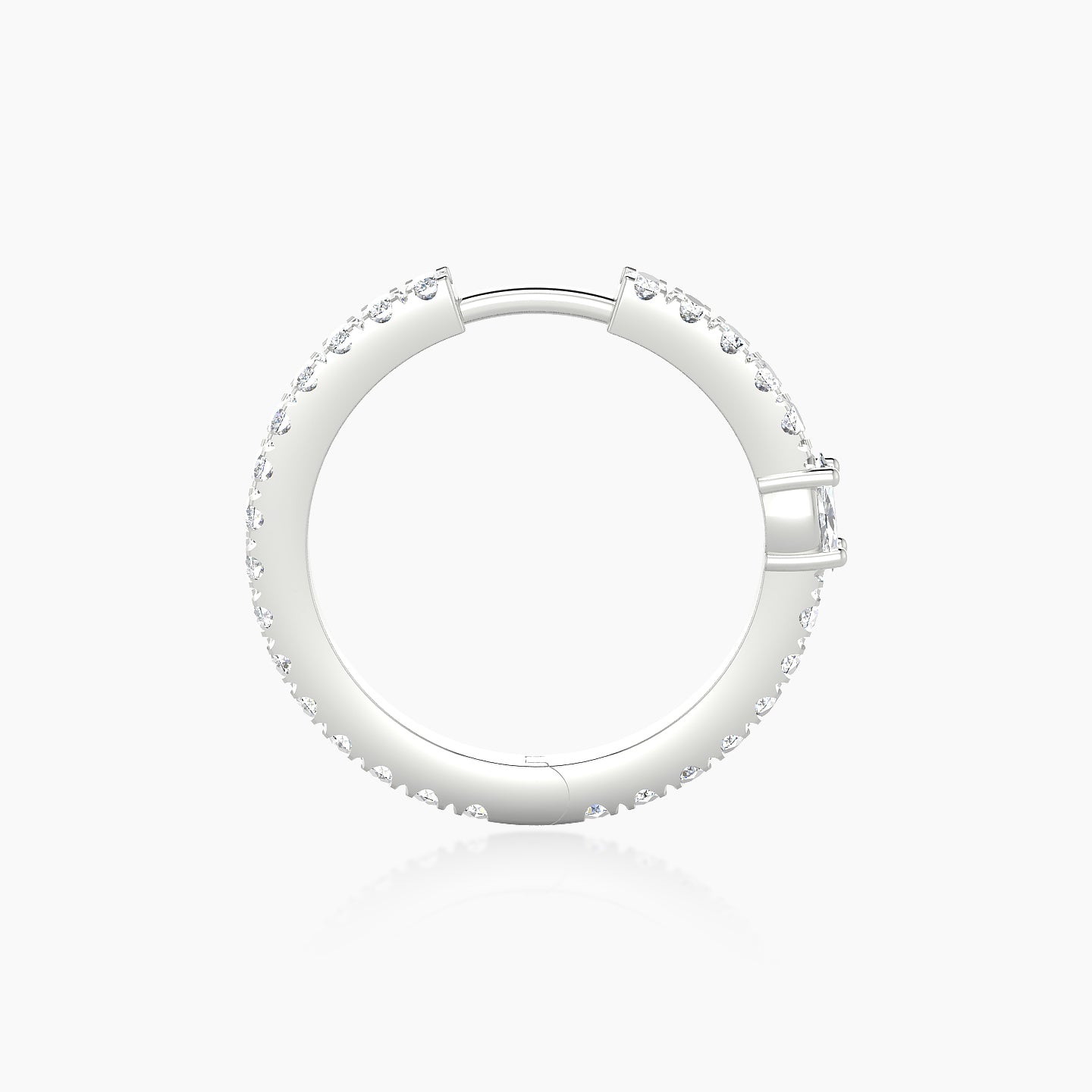 Inanna | 18k White Gold 11 mm Marquise Diamond Hoop Piercing