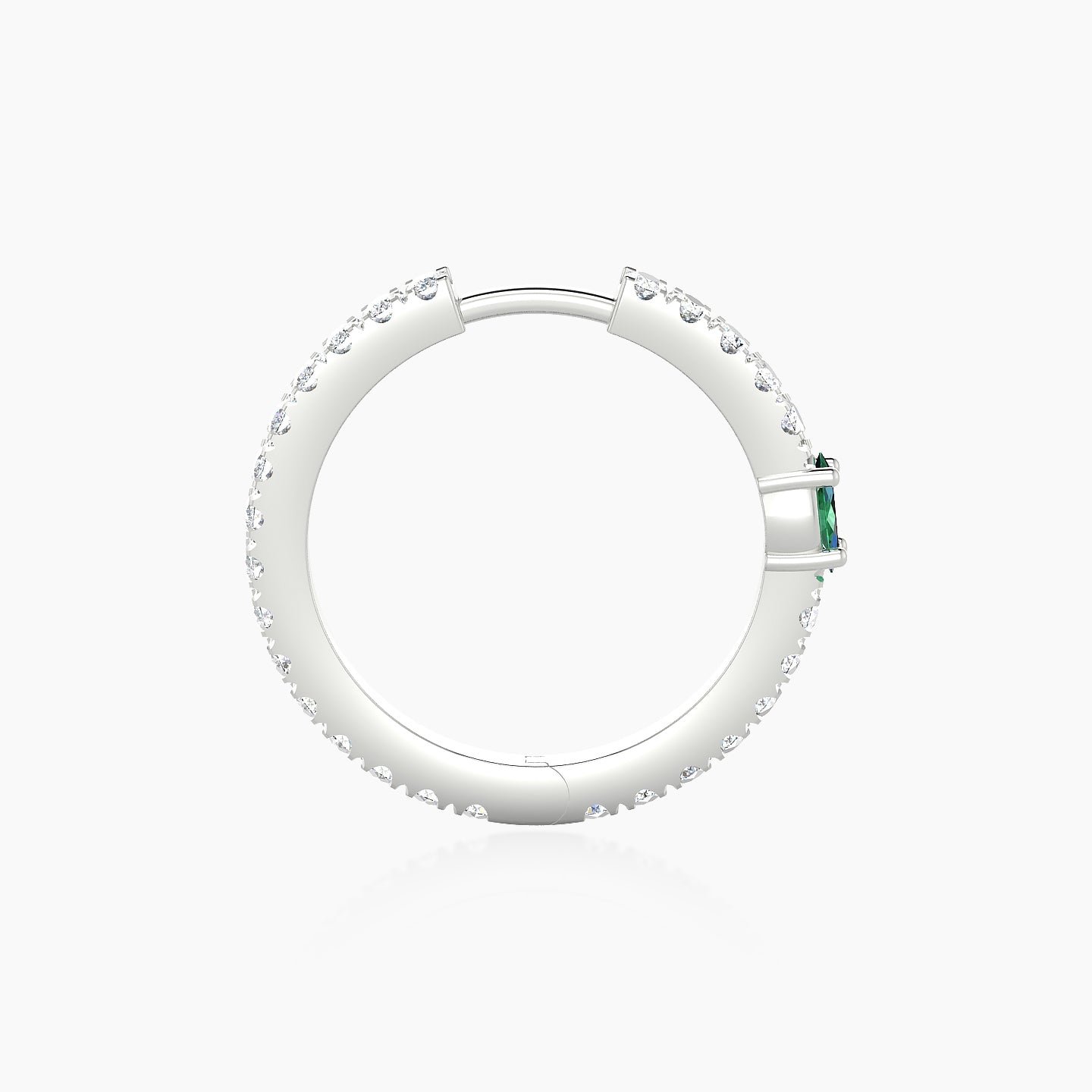 Inanna | 18k White Gold 11 mm Marquise Emerald & Diamond Hoop Piercing